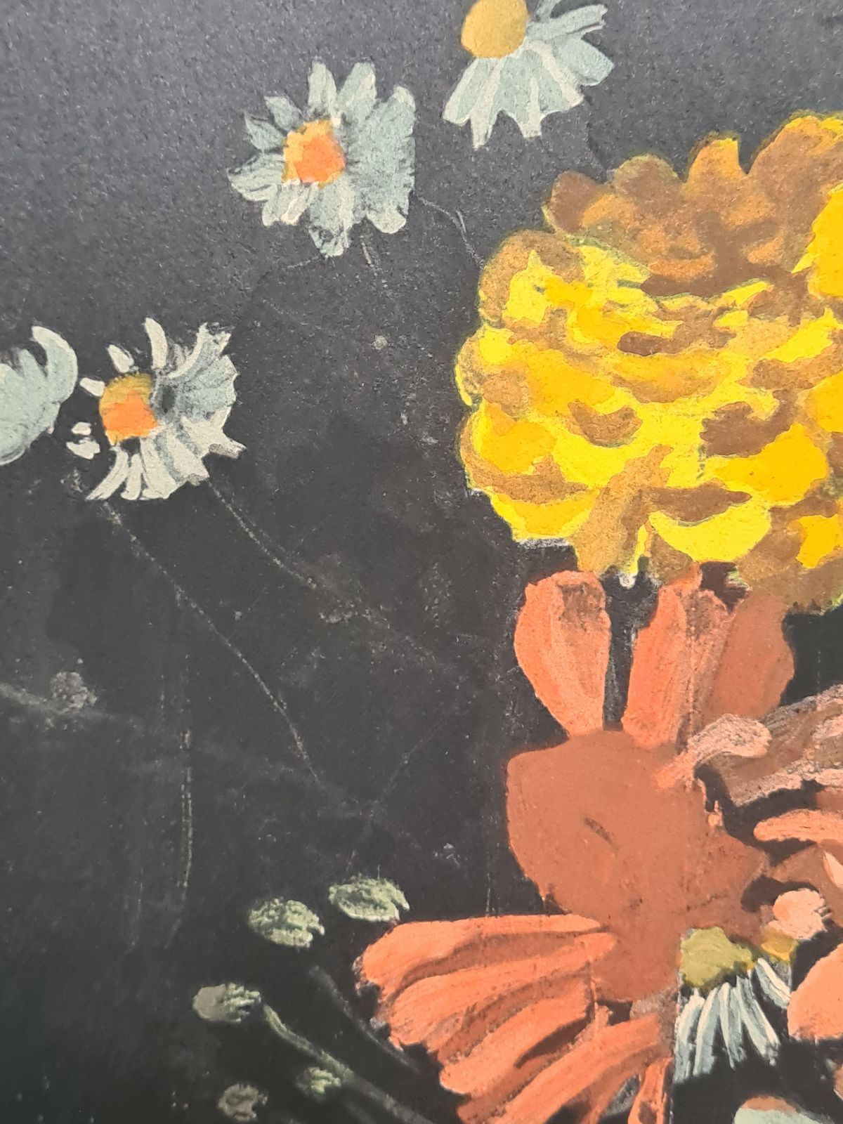 487.0 André Derain French Pochoir, Still Life With Flowers, Bouquet Of Zinnias From 1946 photo