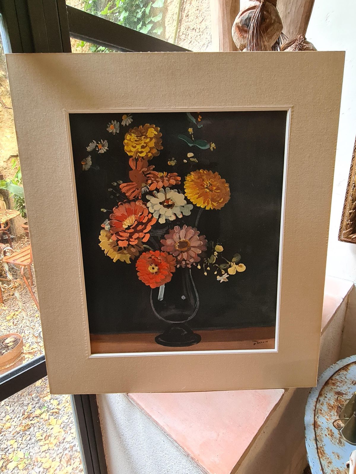 photo buy André Derain French Pochoir, Still Life With Flowers, Bouquet Of Zinnias From 1946