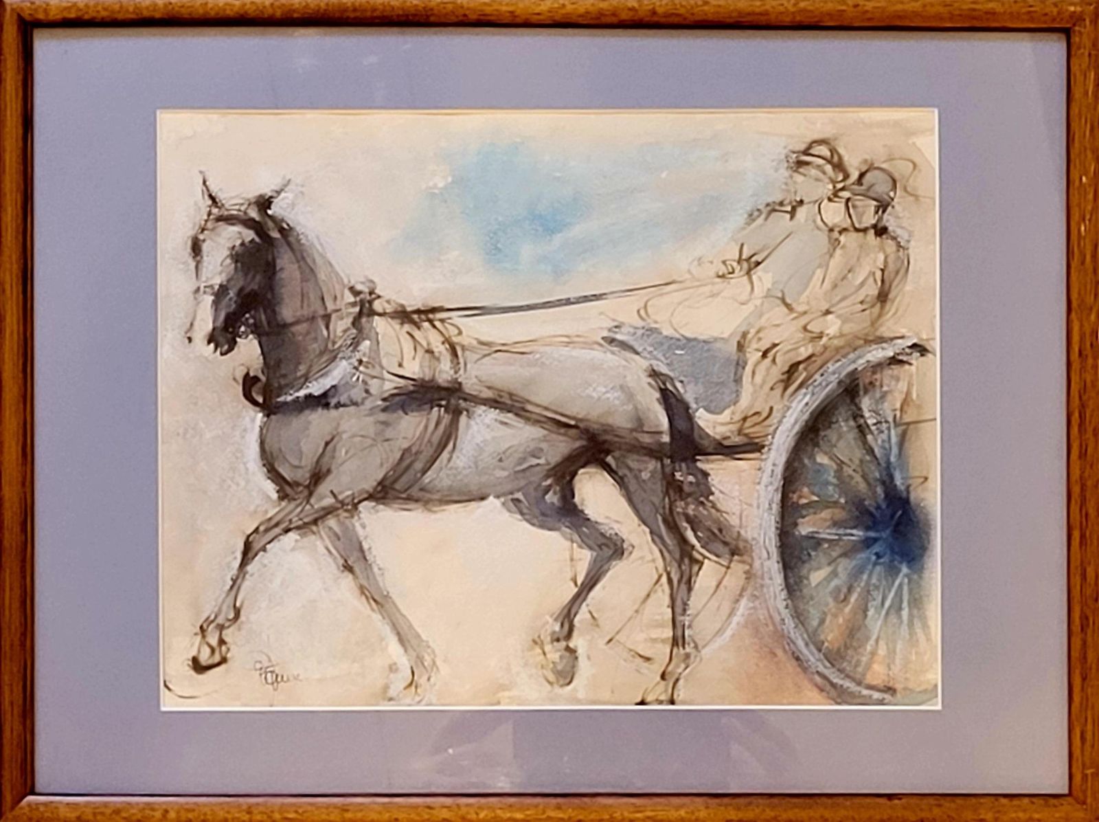 Horse And Trap. Gouache And Watercolour From The 1920s photo furniture