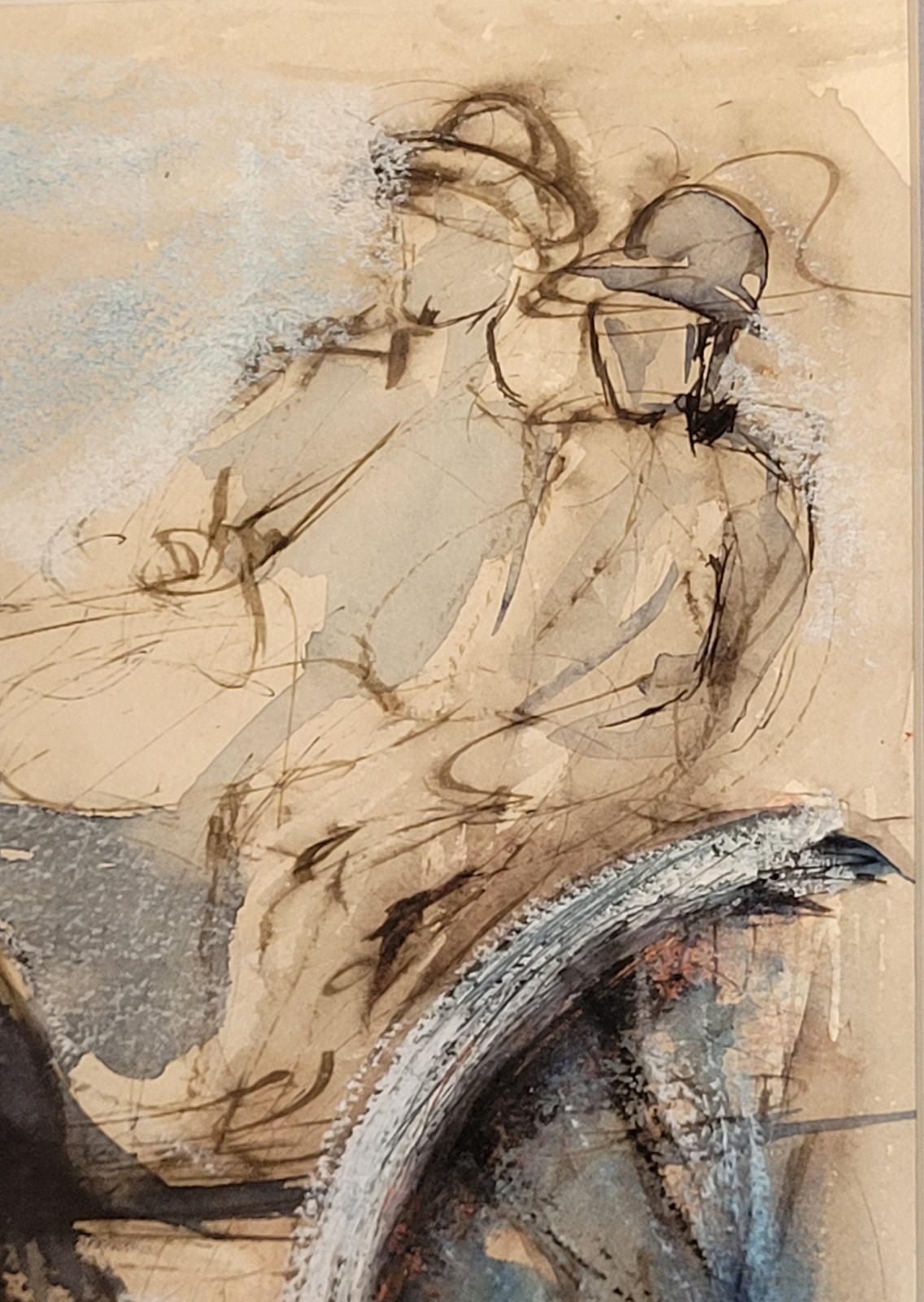 Horse And Trap. Gouache And Watercolour From The 1920s photo for sale