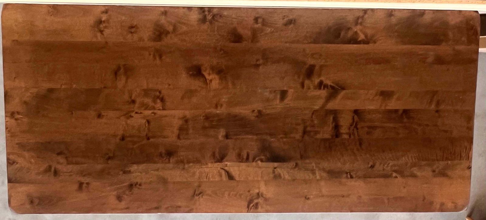Table à manger ou console en noyer à pieds en lyre, Espagne, XIXe siècle photo vintage