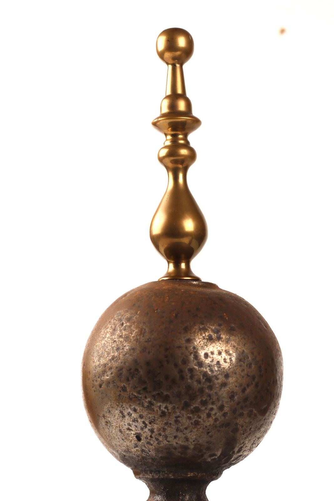 photo vinterior Victorian 19th Century Iron, Brass, And Steel Firedogs / Andirons