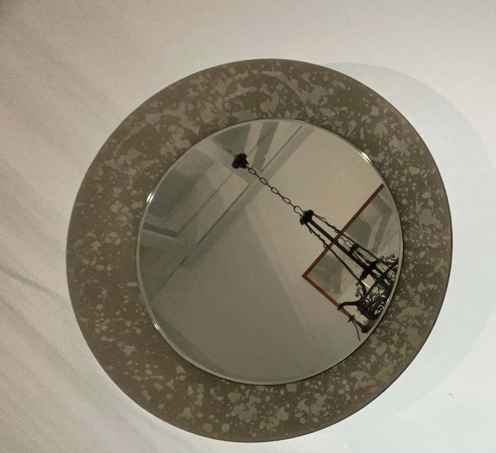 photo for sale Fontanarte   Erwing Burger   Hanging Mirror   Curved And Etched Glass.