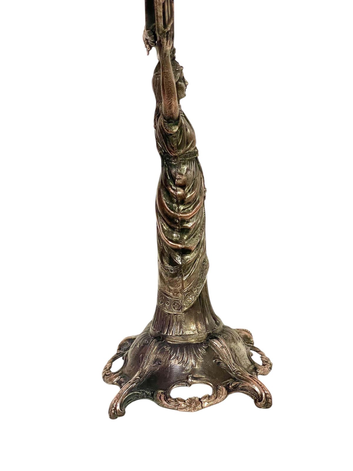 Home Decor 19th Century Silvered Bronze Table Psyche Mirror photo