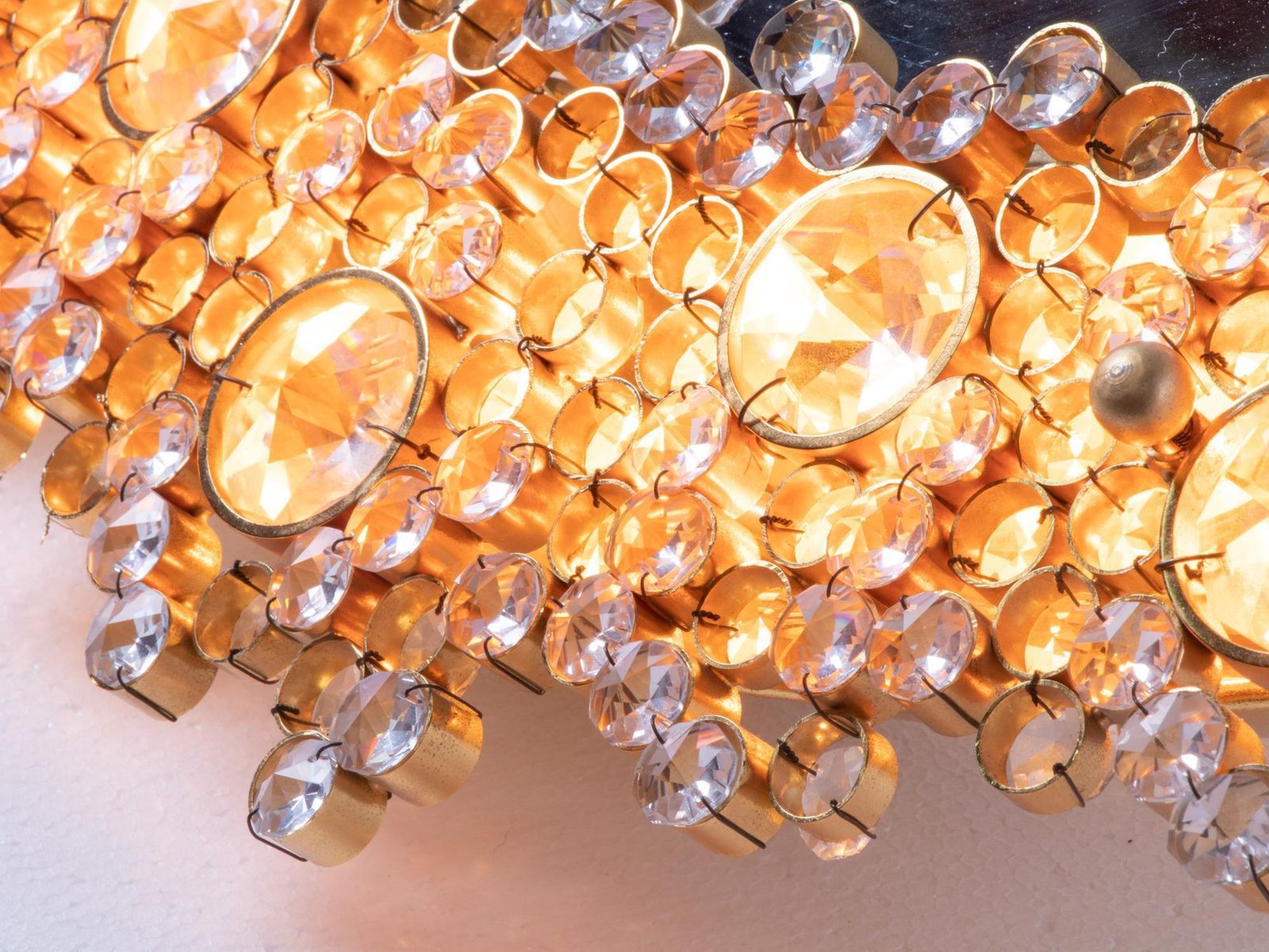 Palwa 27" Backlit Mirror With Swarovski Crystals & Gilded Brass, Germany 1960s photo buy