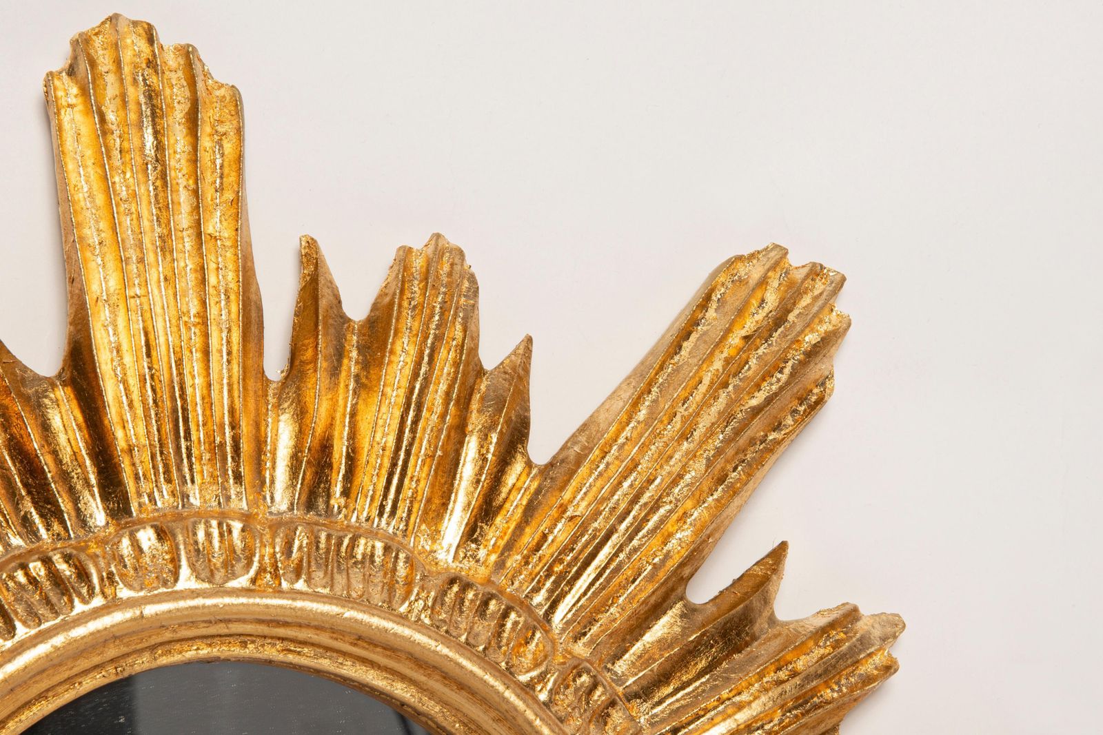 Mid Century, Modern Gold Italian Big Sunburst Mirror, Giltwood, 1960s photo vinterior