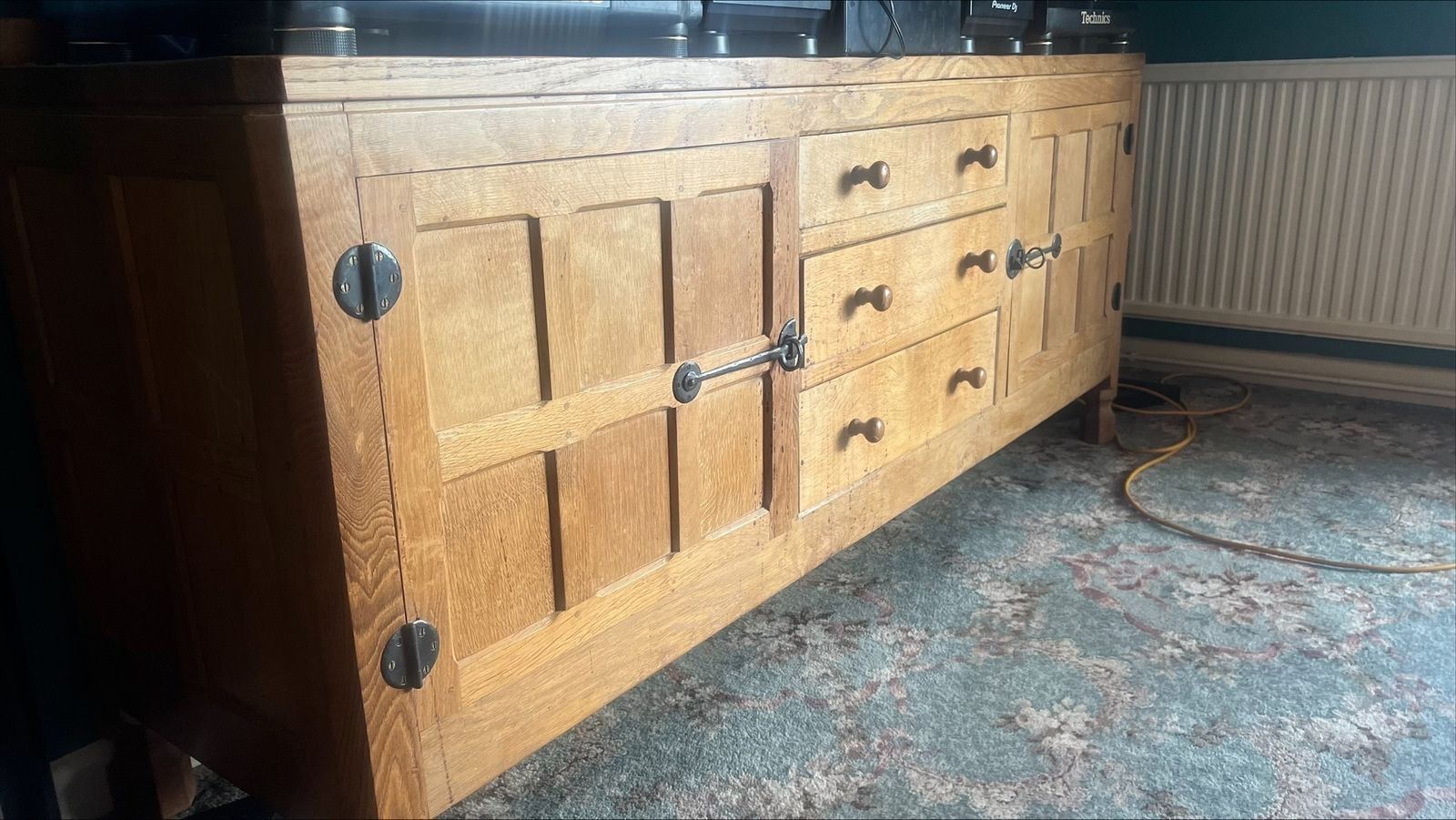 Vintage Robert Mouseman Thompson English Oak Sideboard photo for sale