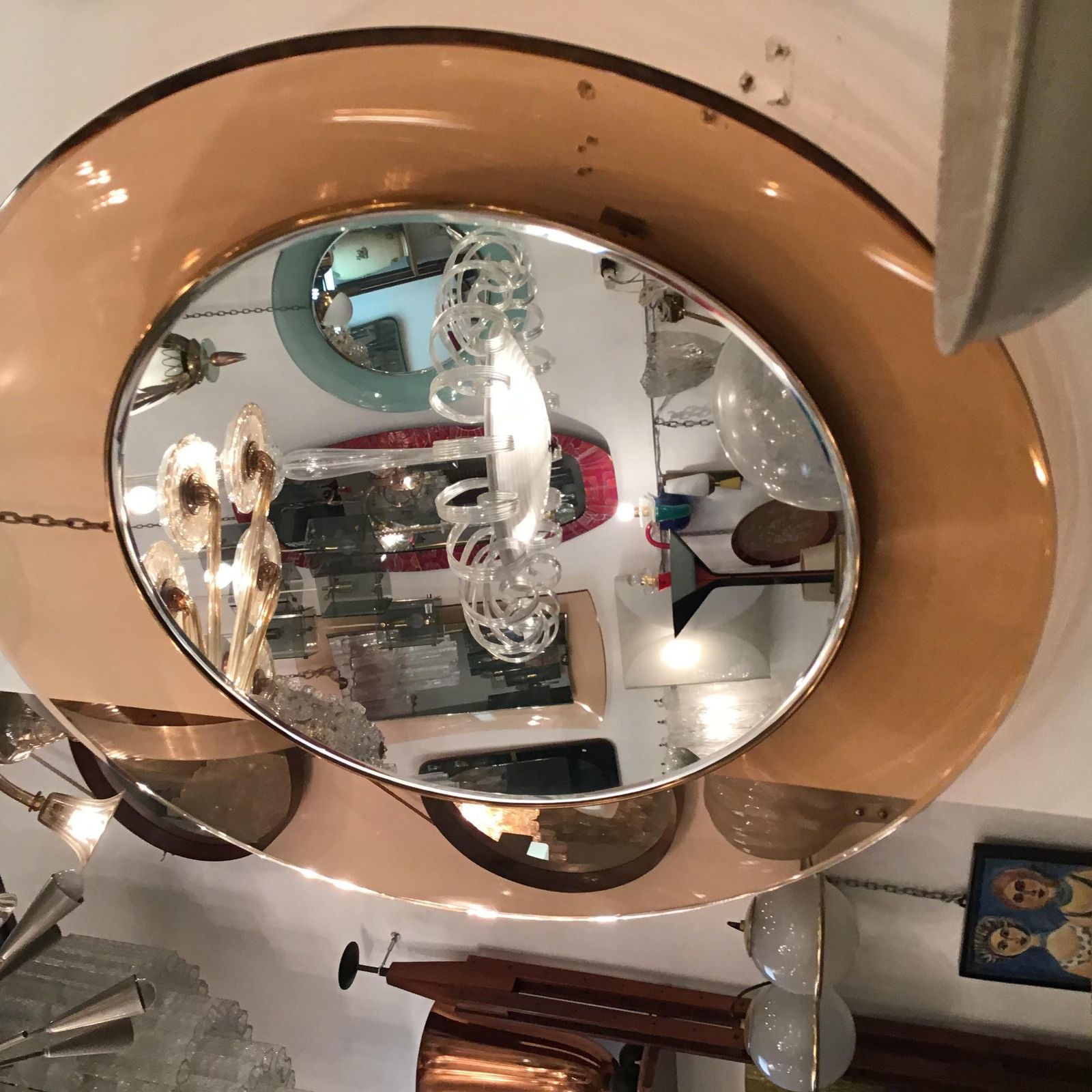 Max Ingrand “Fontana Arte” Mirror Brass Glass 1968 Italy photo vinterior