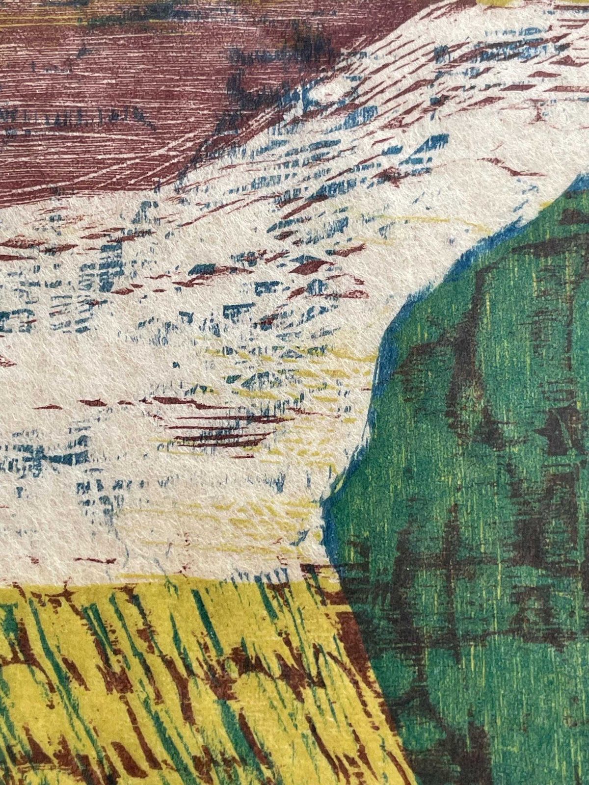 Seppo Mattinen (1927 2020) Vintage Original Mid Century Woodcut Print   Figurative Expressionist Art By Renowned Artist From Finland photo Art