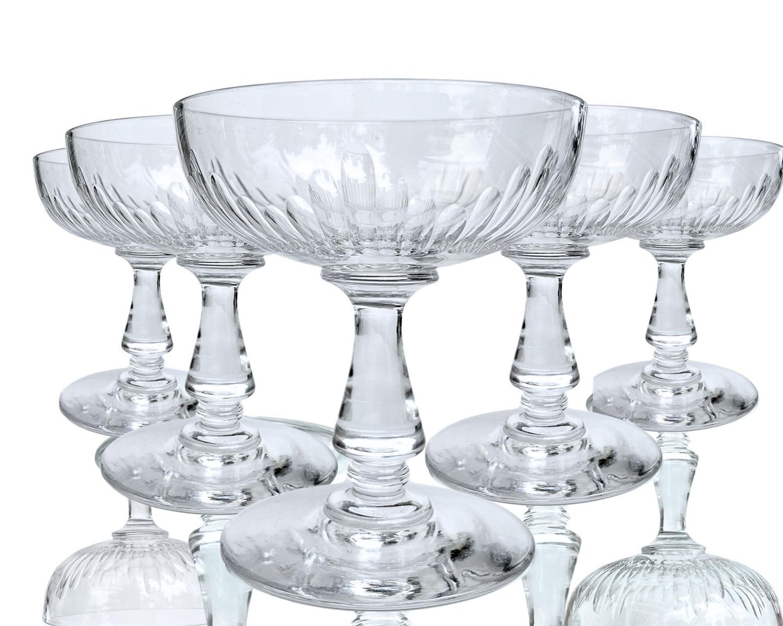Baccarat Champagne Glasses | 5pcs | 1910 Franceet
