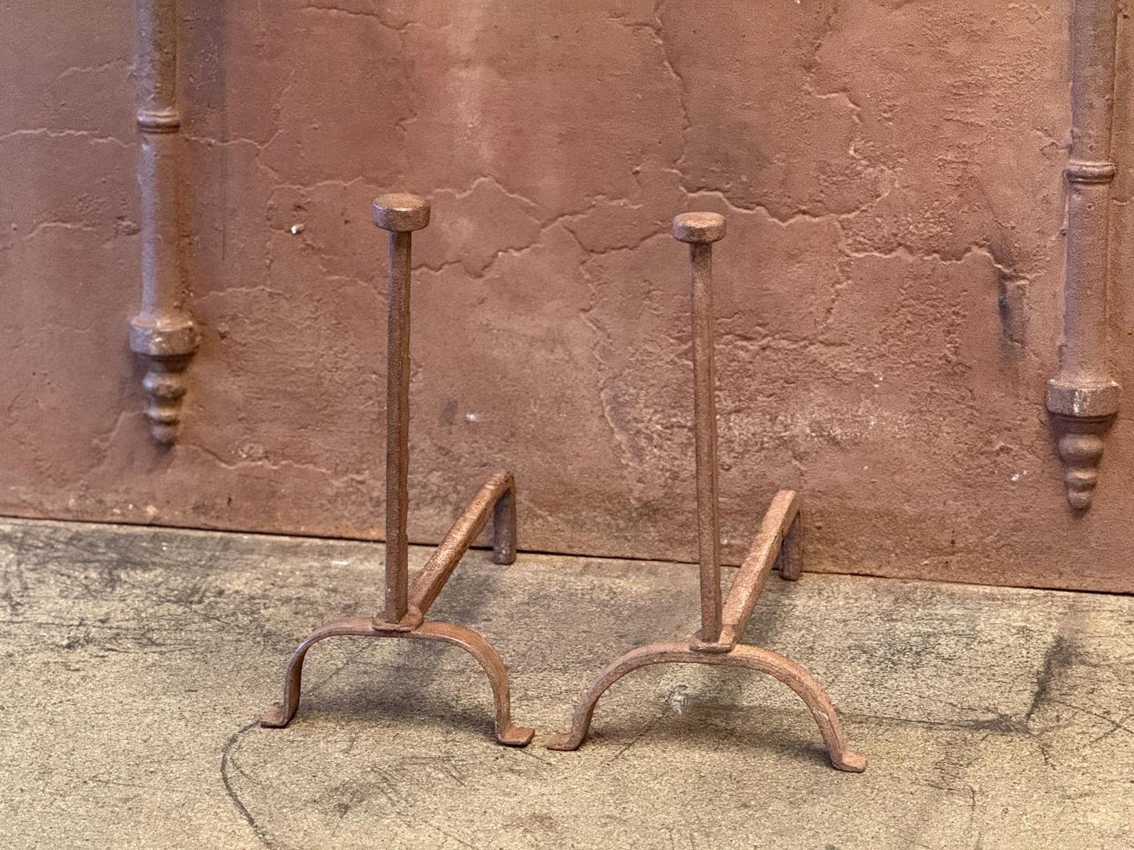 French Napoleon III Andirons Or Firedogs, 19th Century photo Home Fixtures