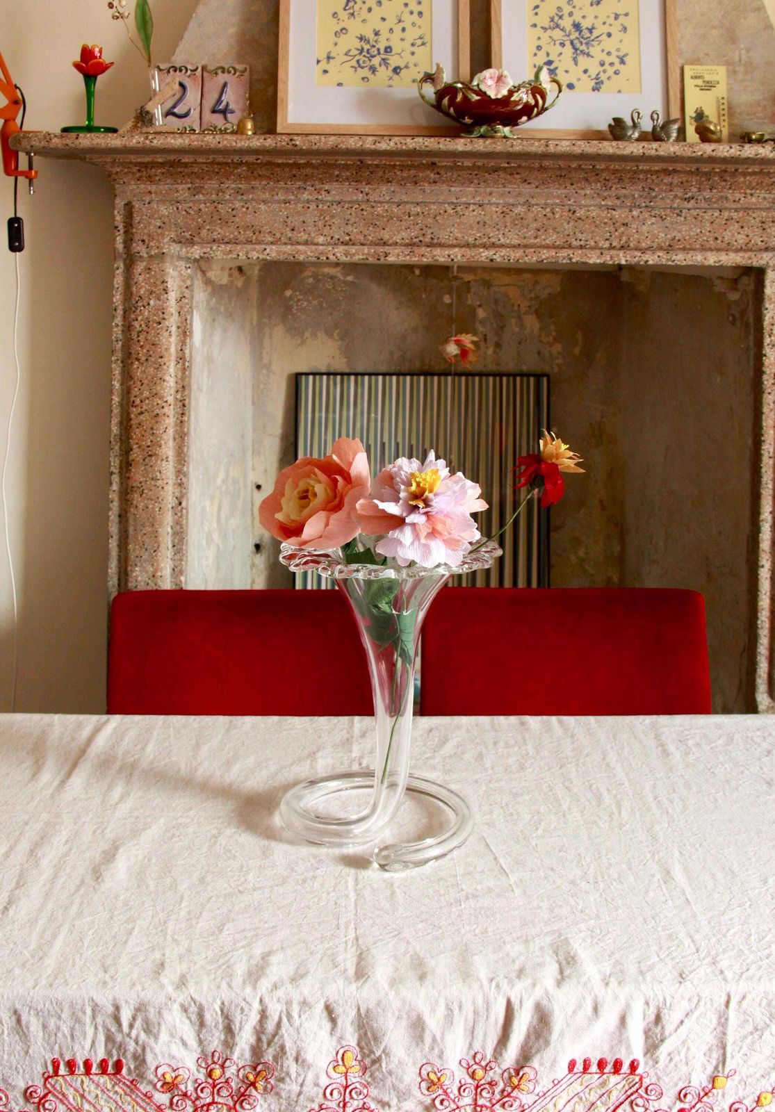photo furniture Trombetta, Vintage Murano Glass Flower Vase, Italy, 1970s