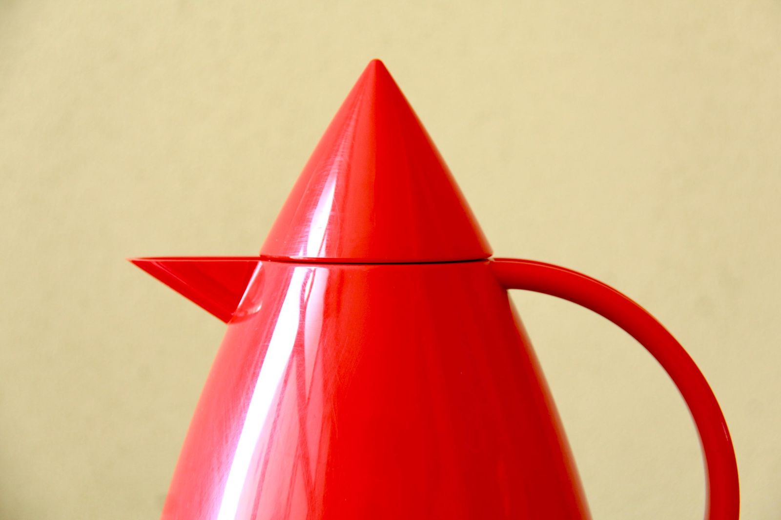 Vulcano, Vintage Memphis Design Red Thermos / Vacuum Flask For Coffee Or Tea By Emsa Brasil, 1980s photo Home Decor