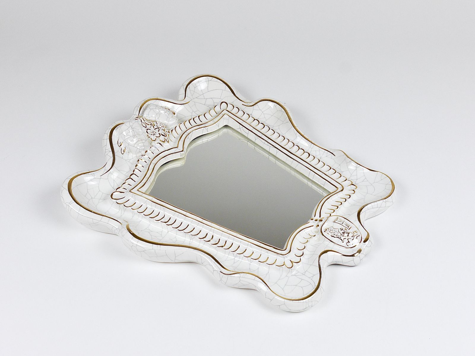 Art Deco Theater Terracotta Wall Mirror By Gmundner Keramik, Austria, 1930s photo furniture
