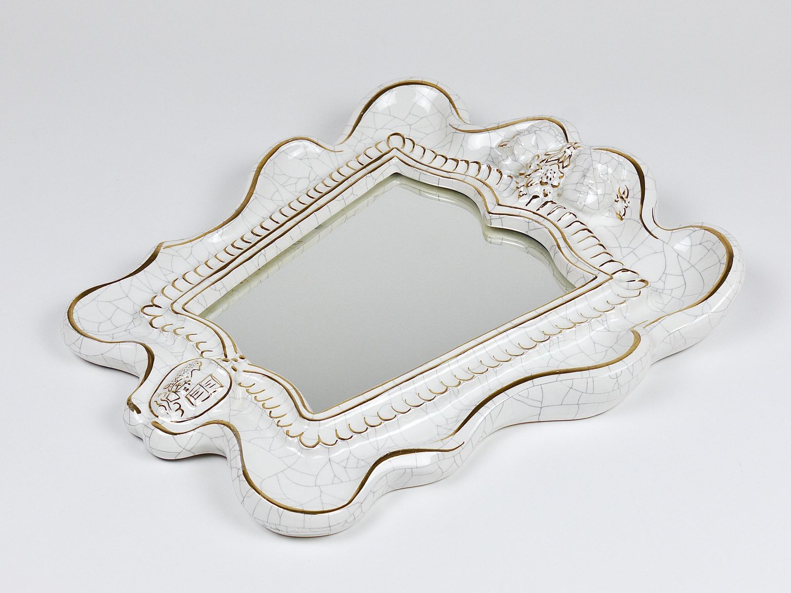 Art Deco Theater Terracotta Wall Mirror By Gmundner Keramik, Austria, 1930s photo for sale