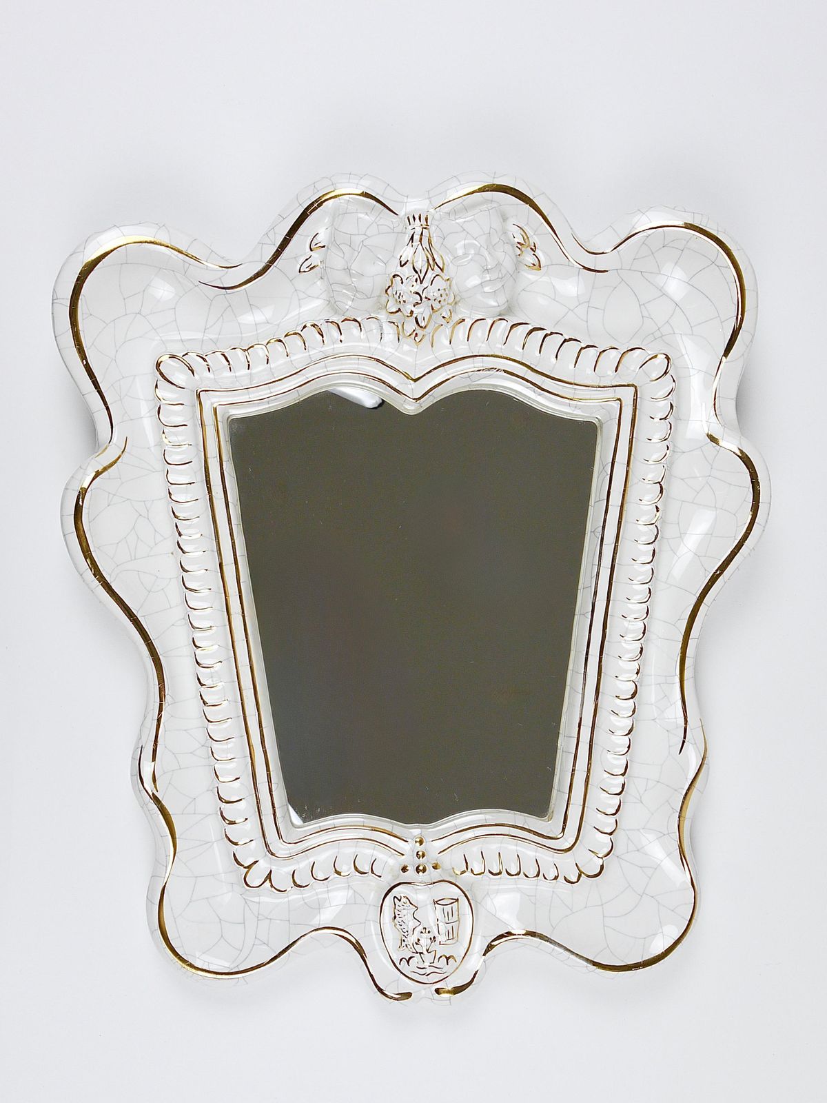 Art Deco Theater Terracotta Wall Mirror By Gmundner Keramik, Austria, 1930s photo buy