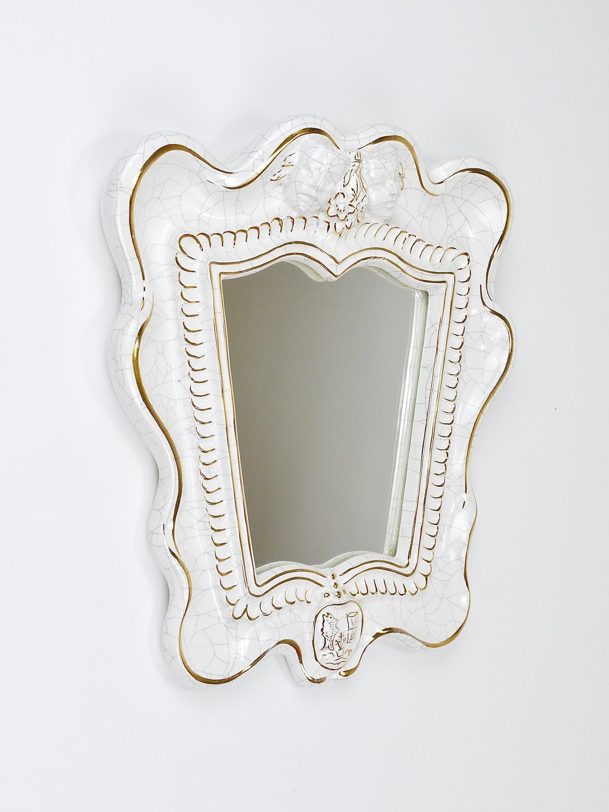 photo furniture Art Deco Theater Terracotta Wall Mirror By Gmundner Keramik, Austria, 1930s
