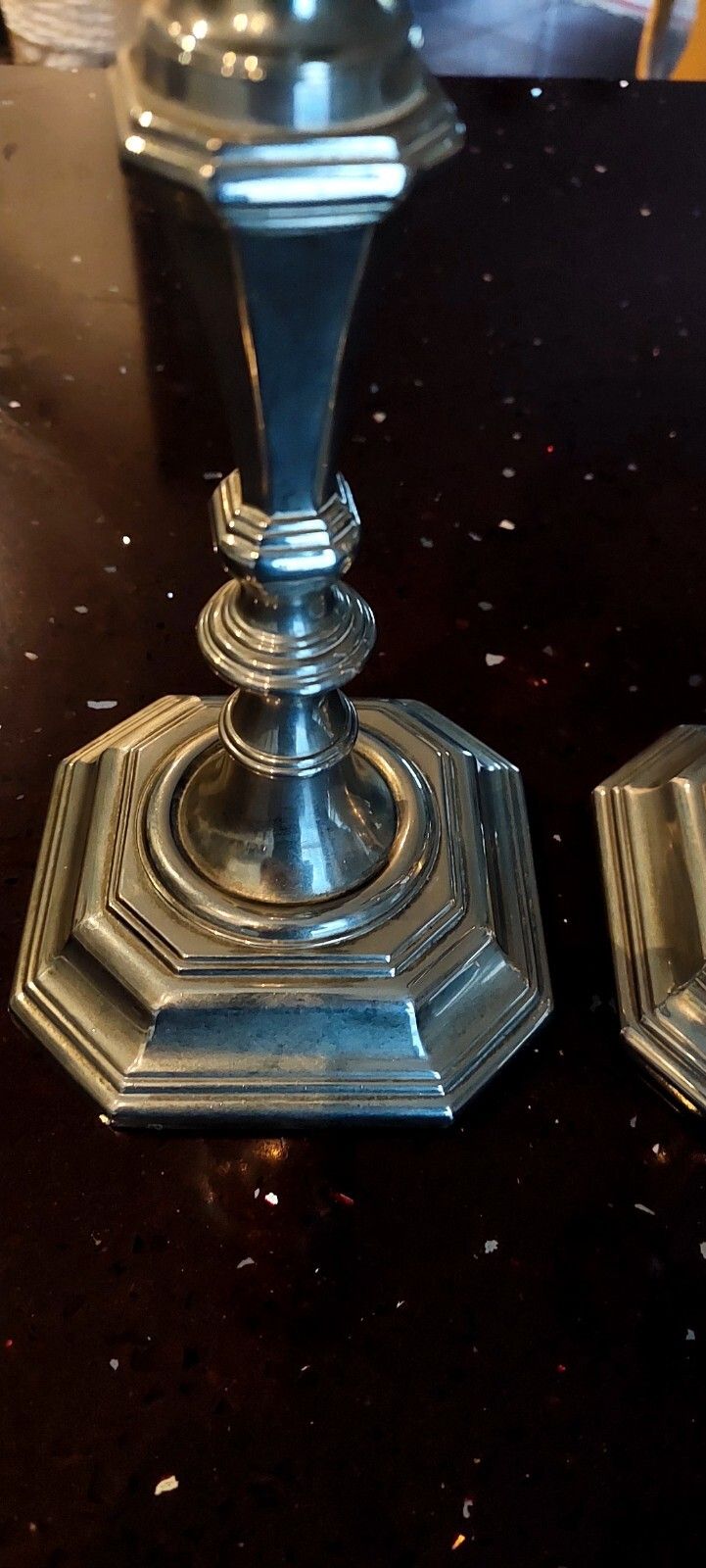 photo for sale Pair Candlesticks Silver Plated Silver Metal Louis XV Style Italy