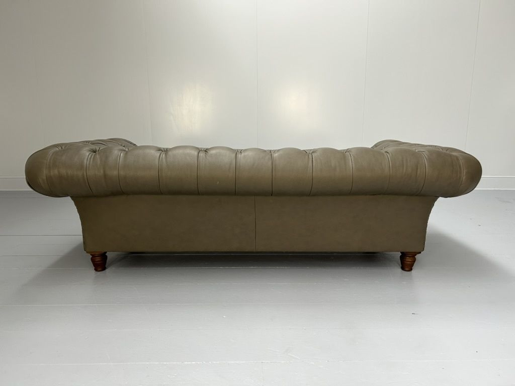 George Smith “Early Victorian Chesterfield ” Sofa – In Grey Brown Leather photo furniture