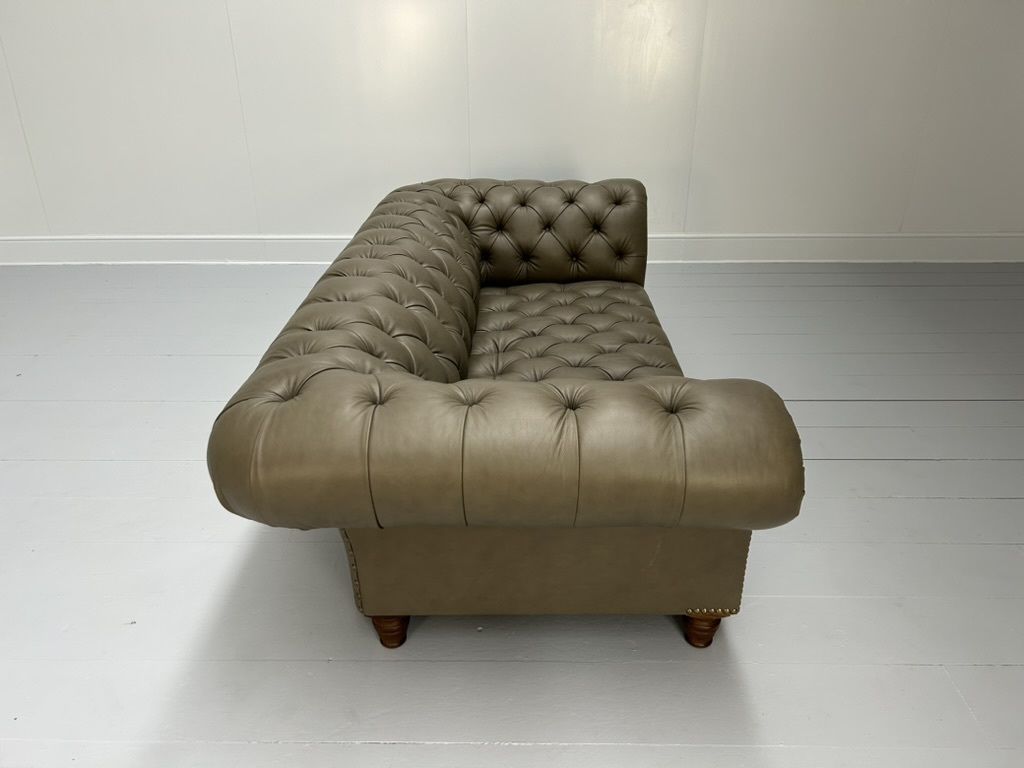 George Smith “Early Victorian Chesterfield ” Sofa – In Grey Brown Leather photo vintage