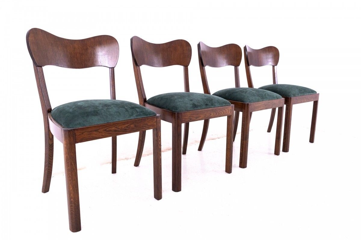 Set Of Art Deco Chairs, Poland, 1930s. photo 1248.0
