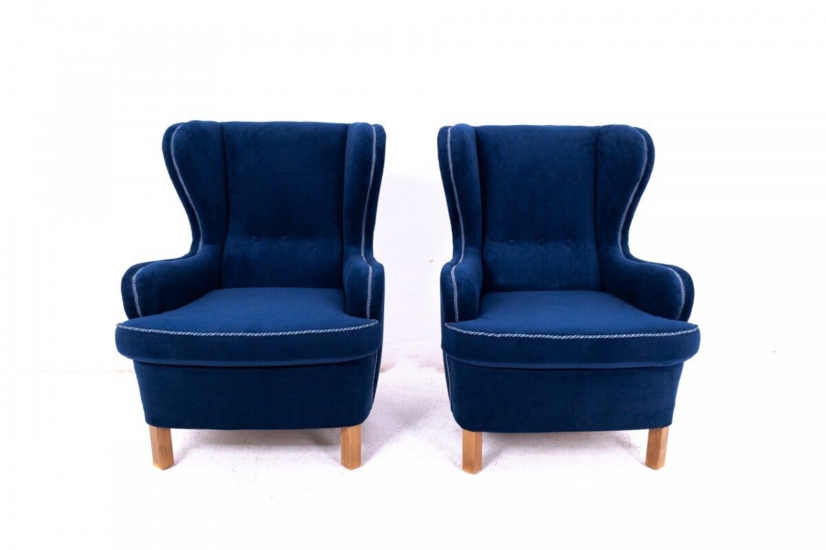Wingback Armchairs, Northern Europe, Mid 20th Century. After Renovation. photo for sale