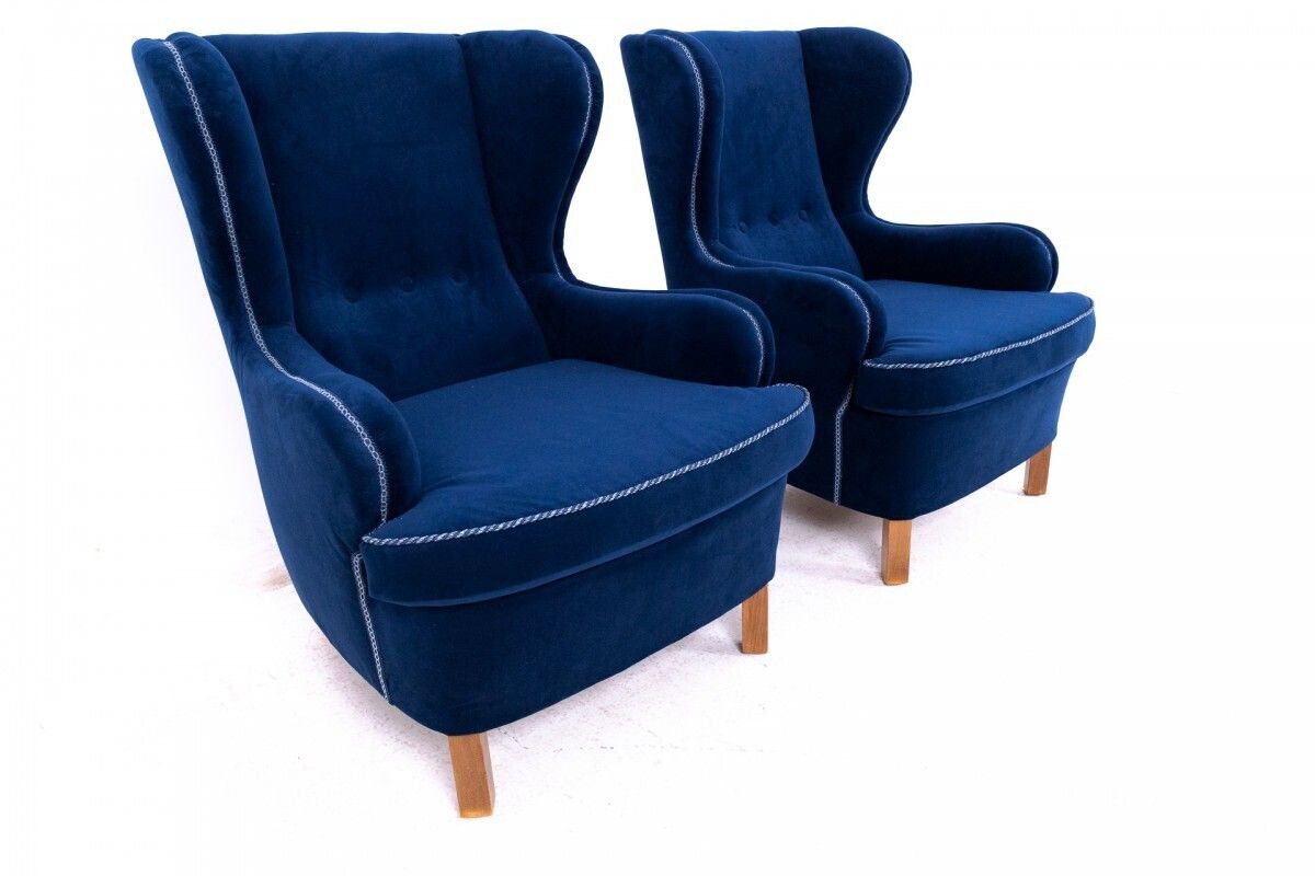 Wingback Armchairs, Northern Europe, Mid 20th Century. After Renovation. photo vinterior