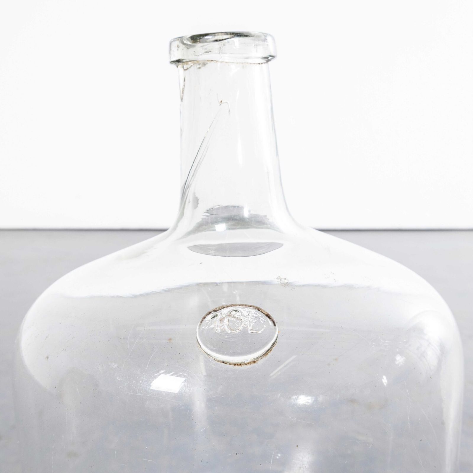Vintage French Clear Glass Demijohns – Pair photo for sale