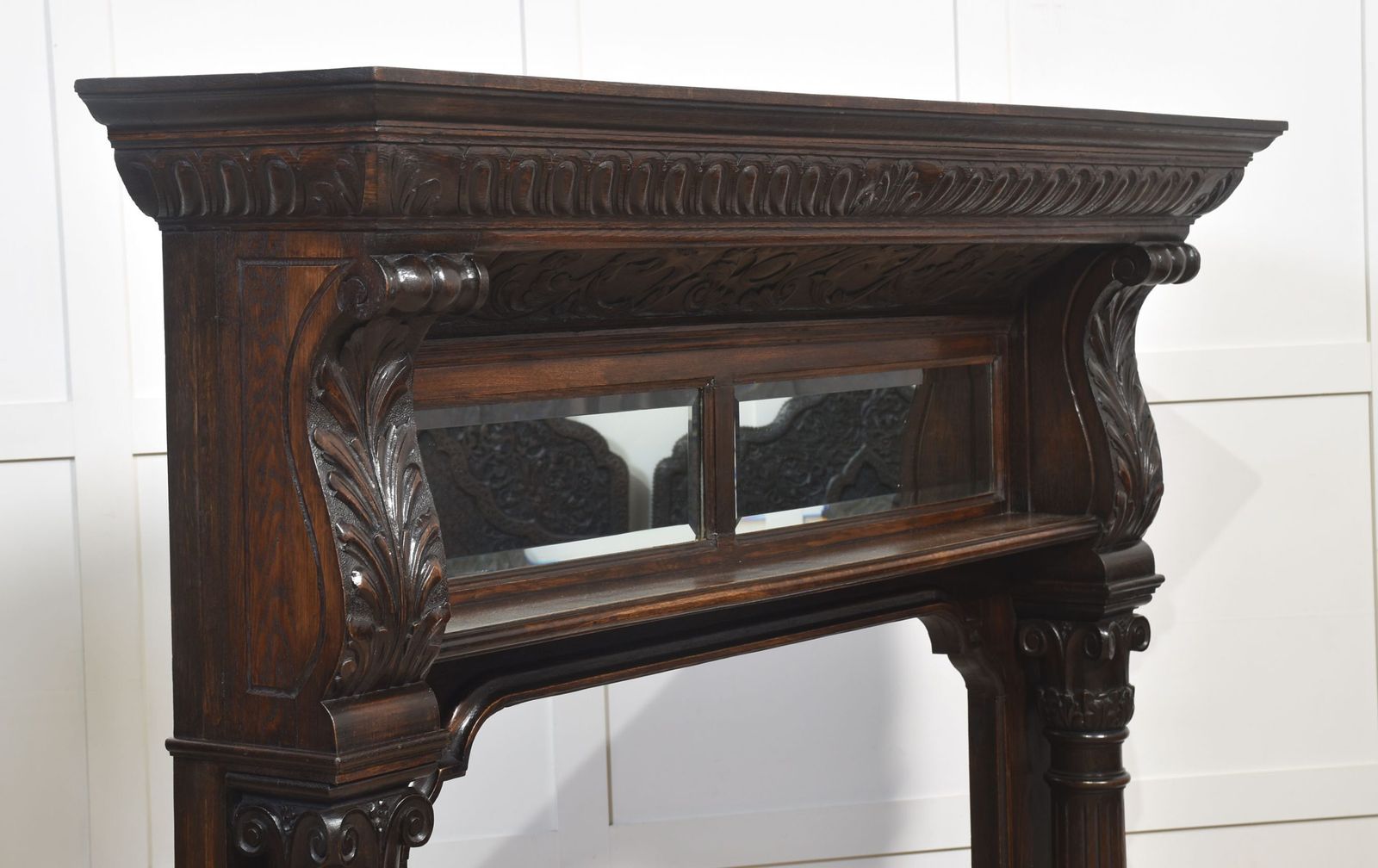 Carved Oak Fire Surround photo for sale