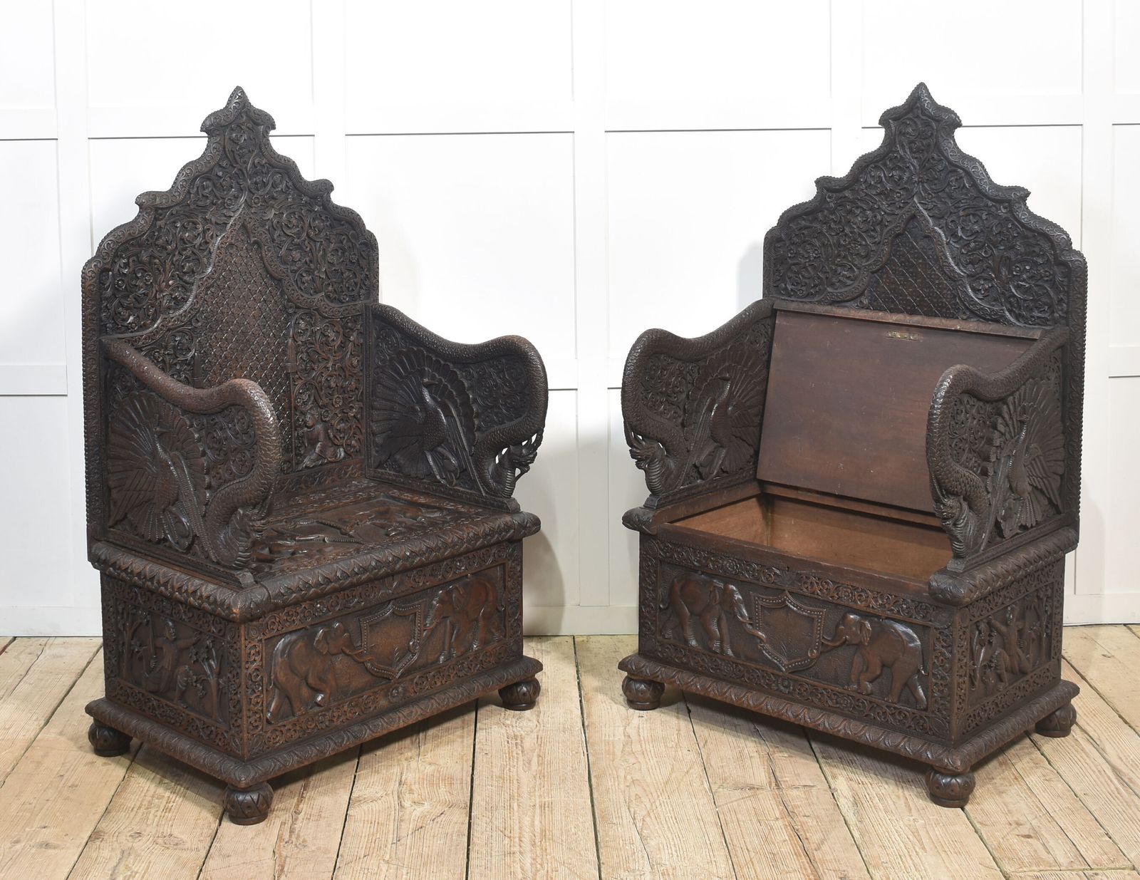 Pair Of 19th Century Carved Ceremonial Armchairs photo buy