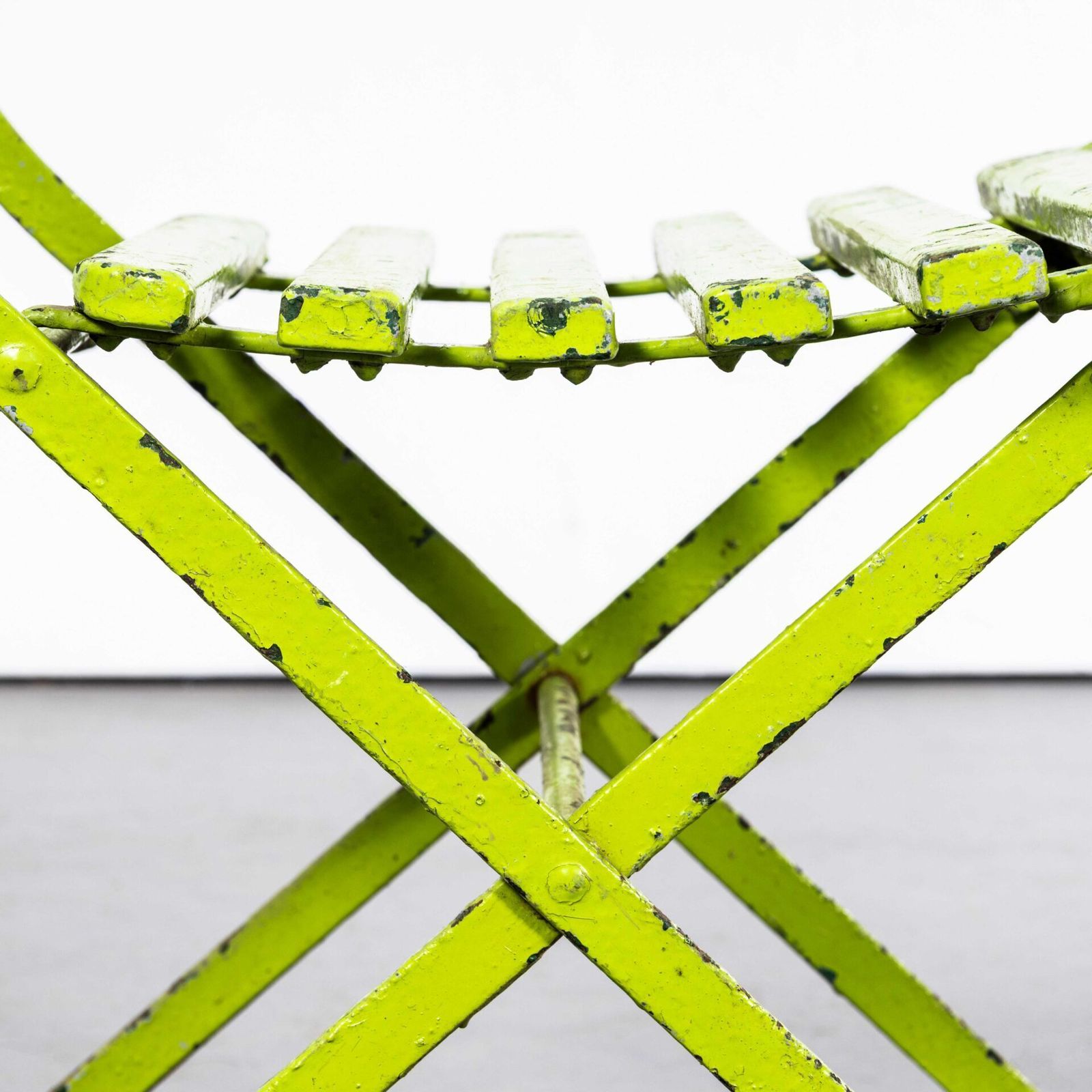 photo furniture 1950’s Original English Pavilion Lime Green Folding Chairs