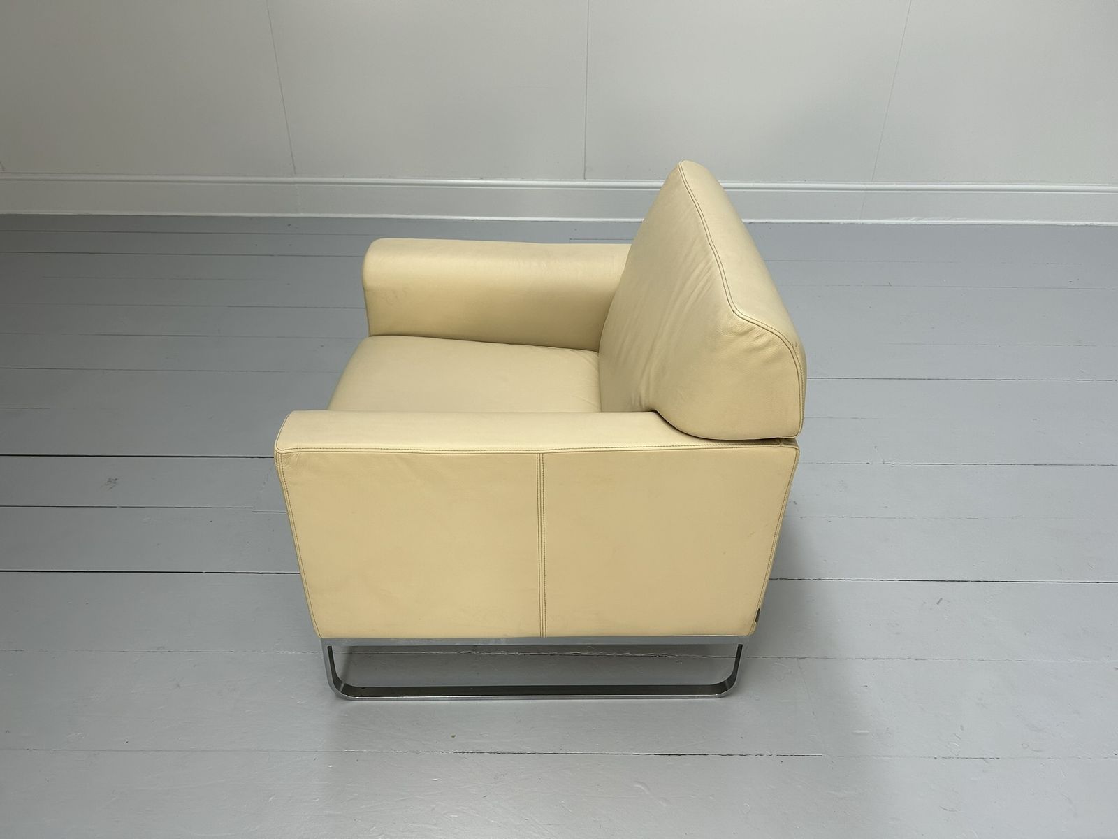 Walter Knoll “Morgan 465” Armchair – In Cream Leather photo vintage