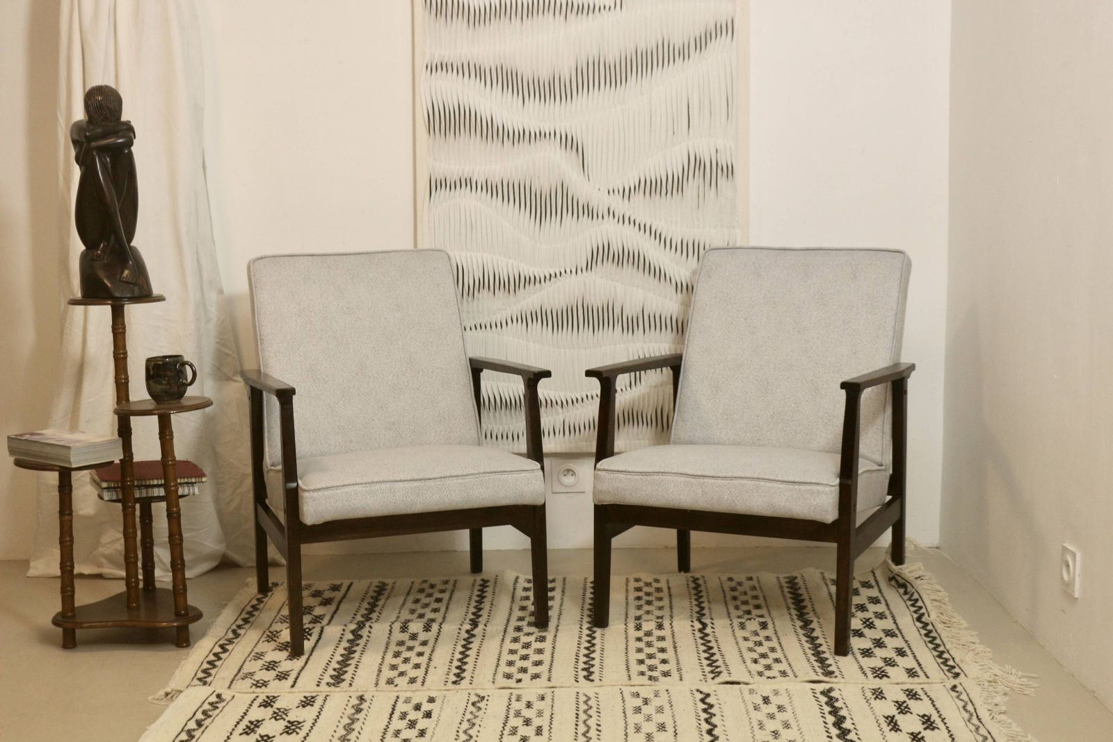 Pair Of Armchairs, 1970s, Vintage photo for sale