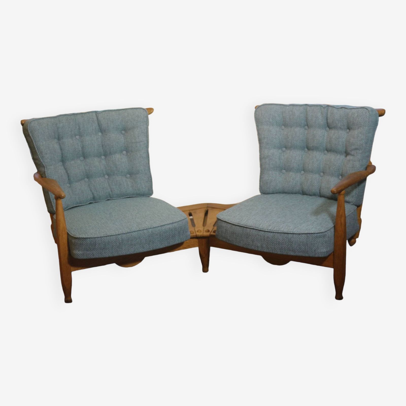 Fan Bench By Guillerme And Chambron Reupholstered