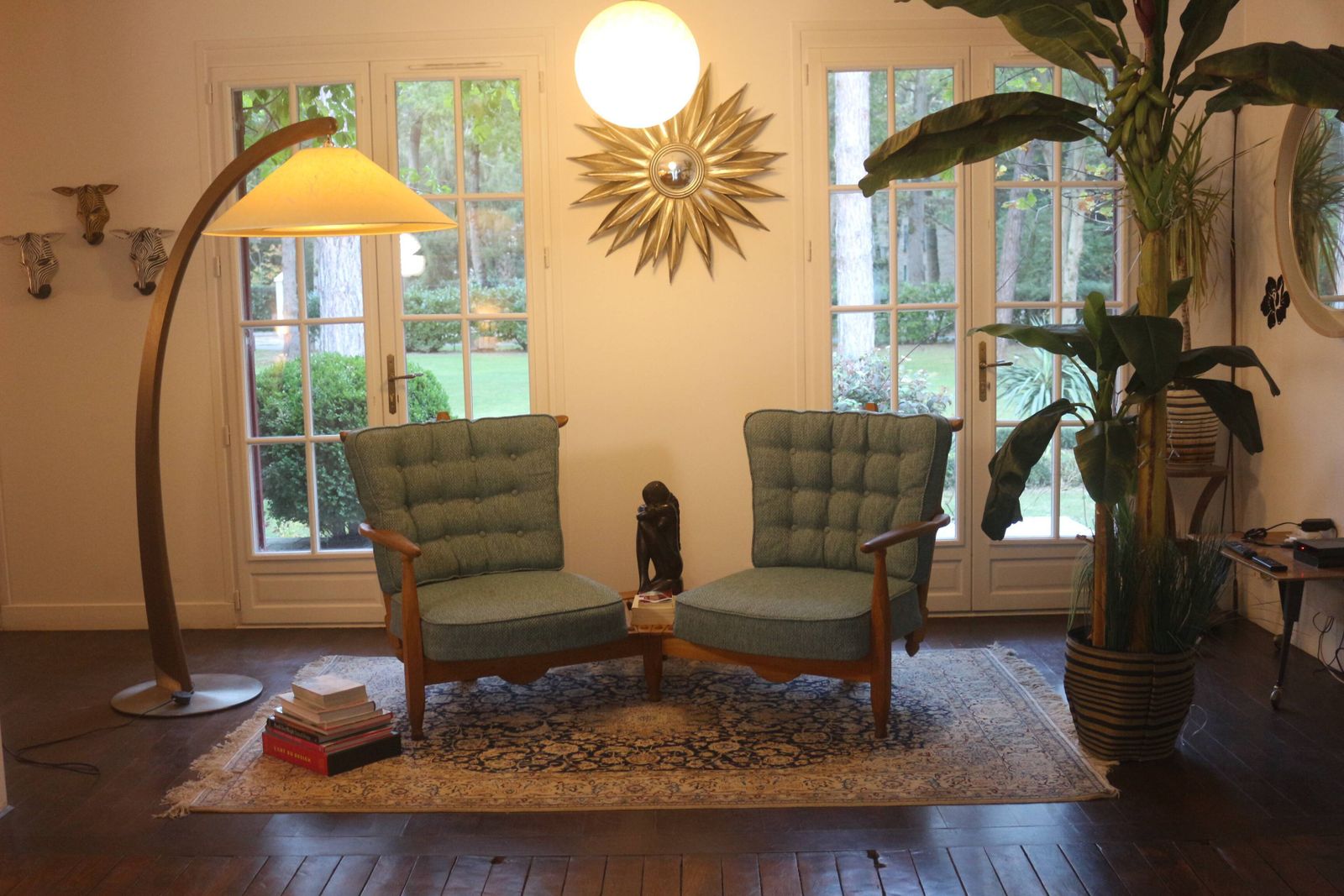 Fan Bench By Guillerme And Chambron Reupholstered photo for sale