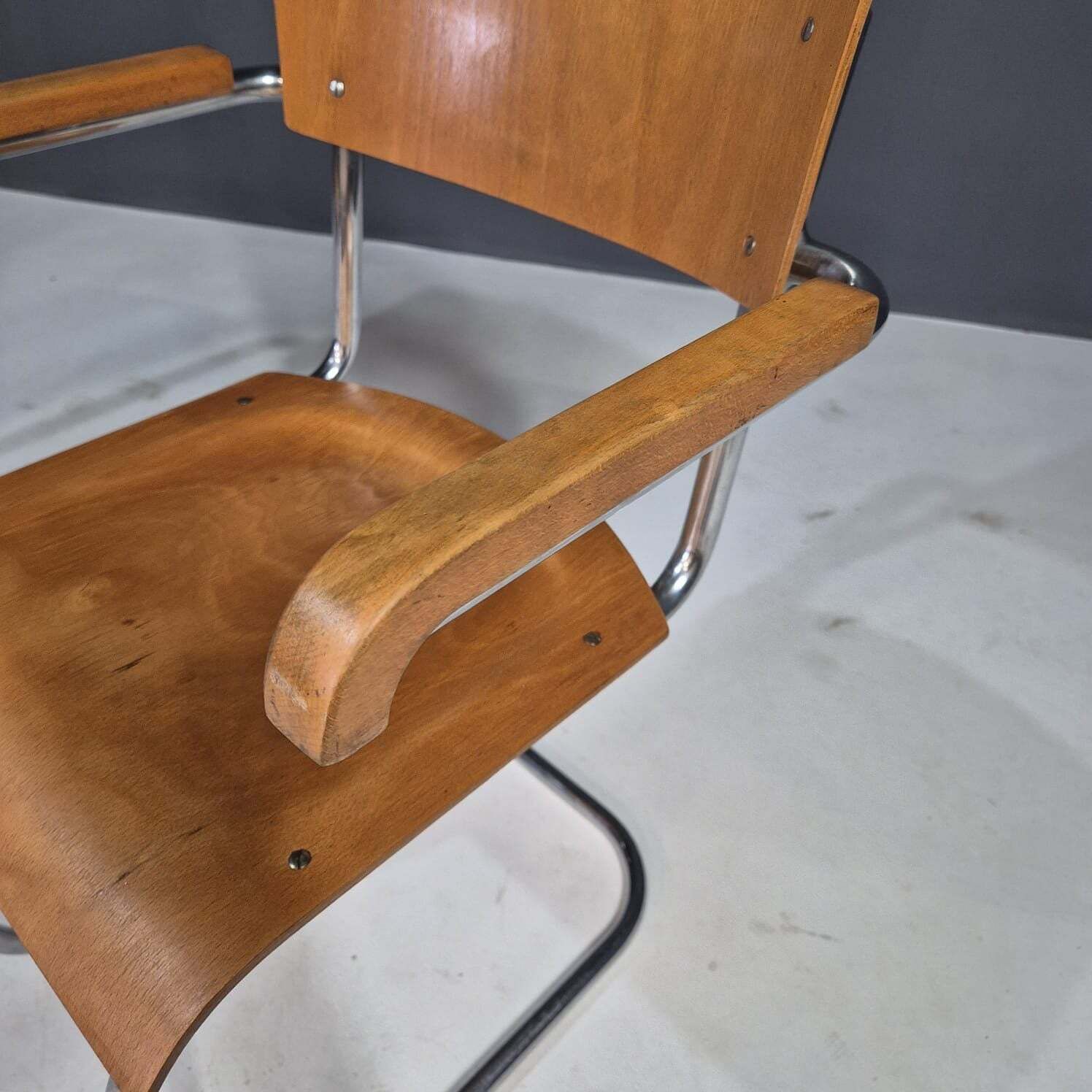 Pair Of Functionalist Tubular Armchairs By Jitona, Czechoslovakia, 1950s photo 1222.0