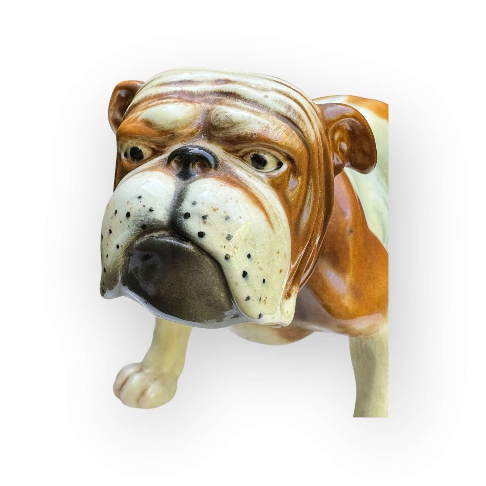 Vintage Goebel Porcelain Bulldog Figurine Ch626 West Germany 18cm photo vinterior
