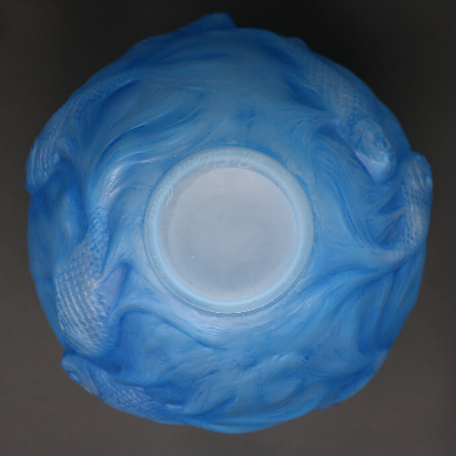 photo furniture Rene Lalique Opalescent Glass Blue Stained Formose Vase