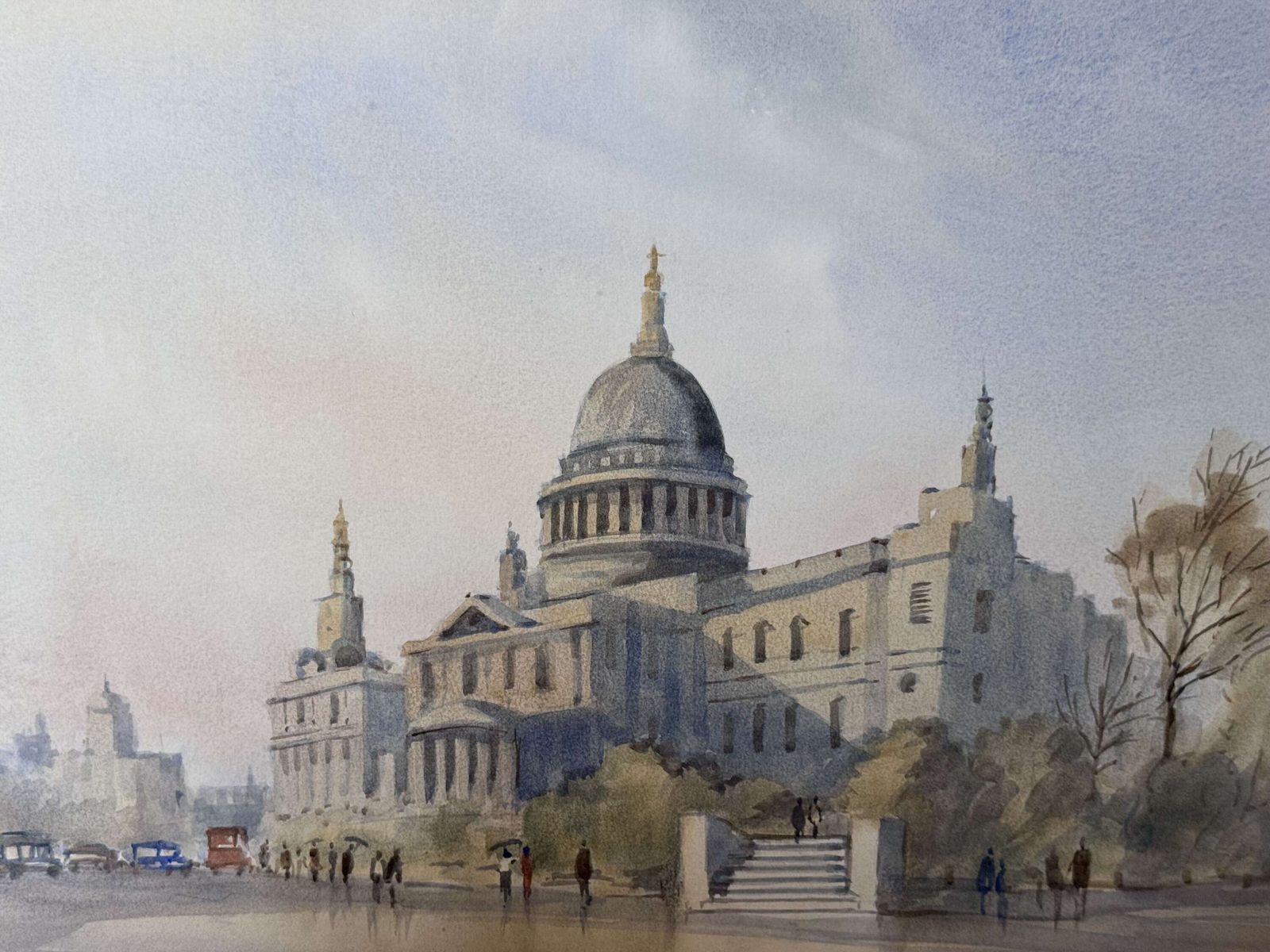 photo furniture St Pauls Catherdral By Sydney Vale Original Watercolour Painting