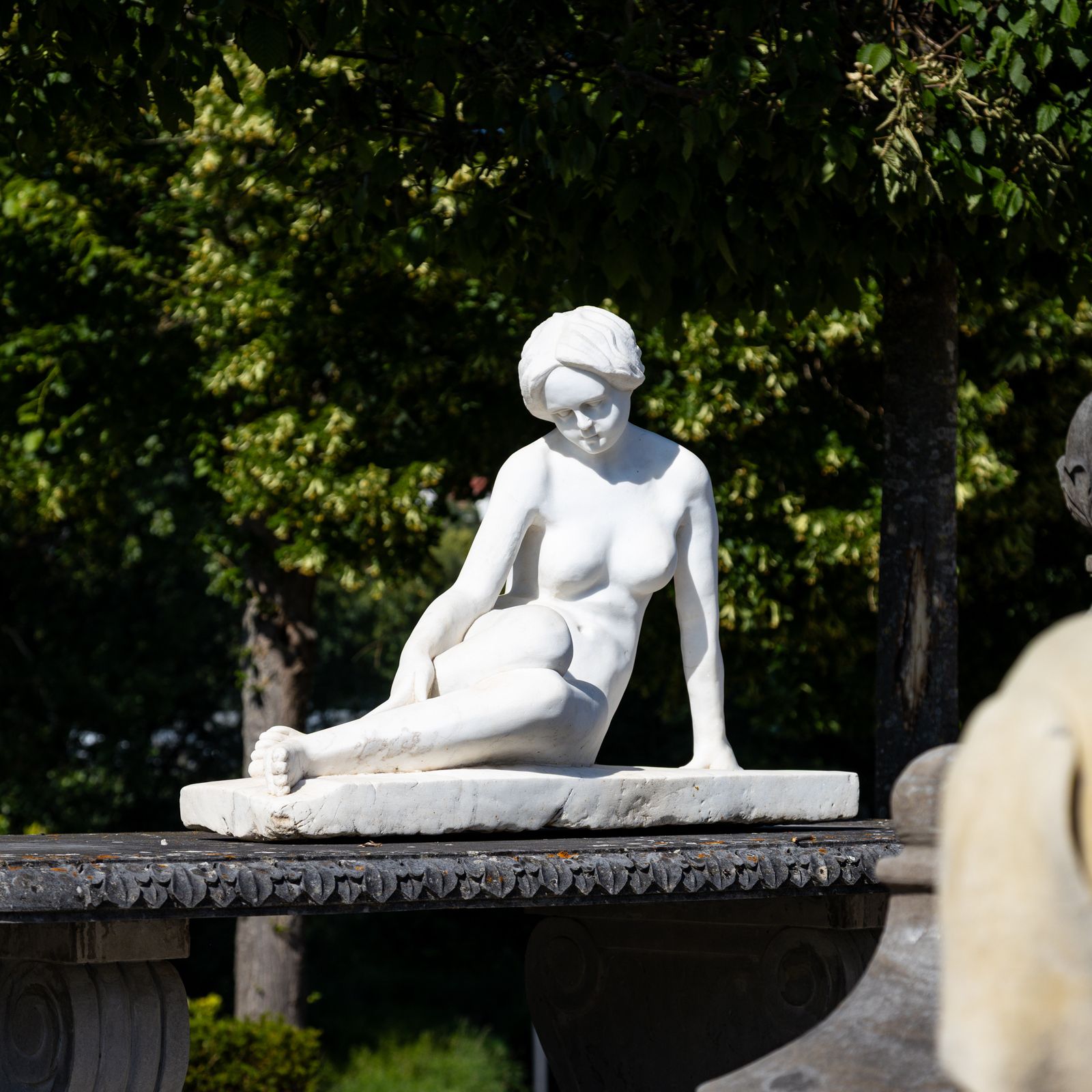 Reclining Female Nude In Marble, Early 20th Century photo furniture