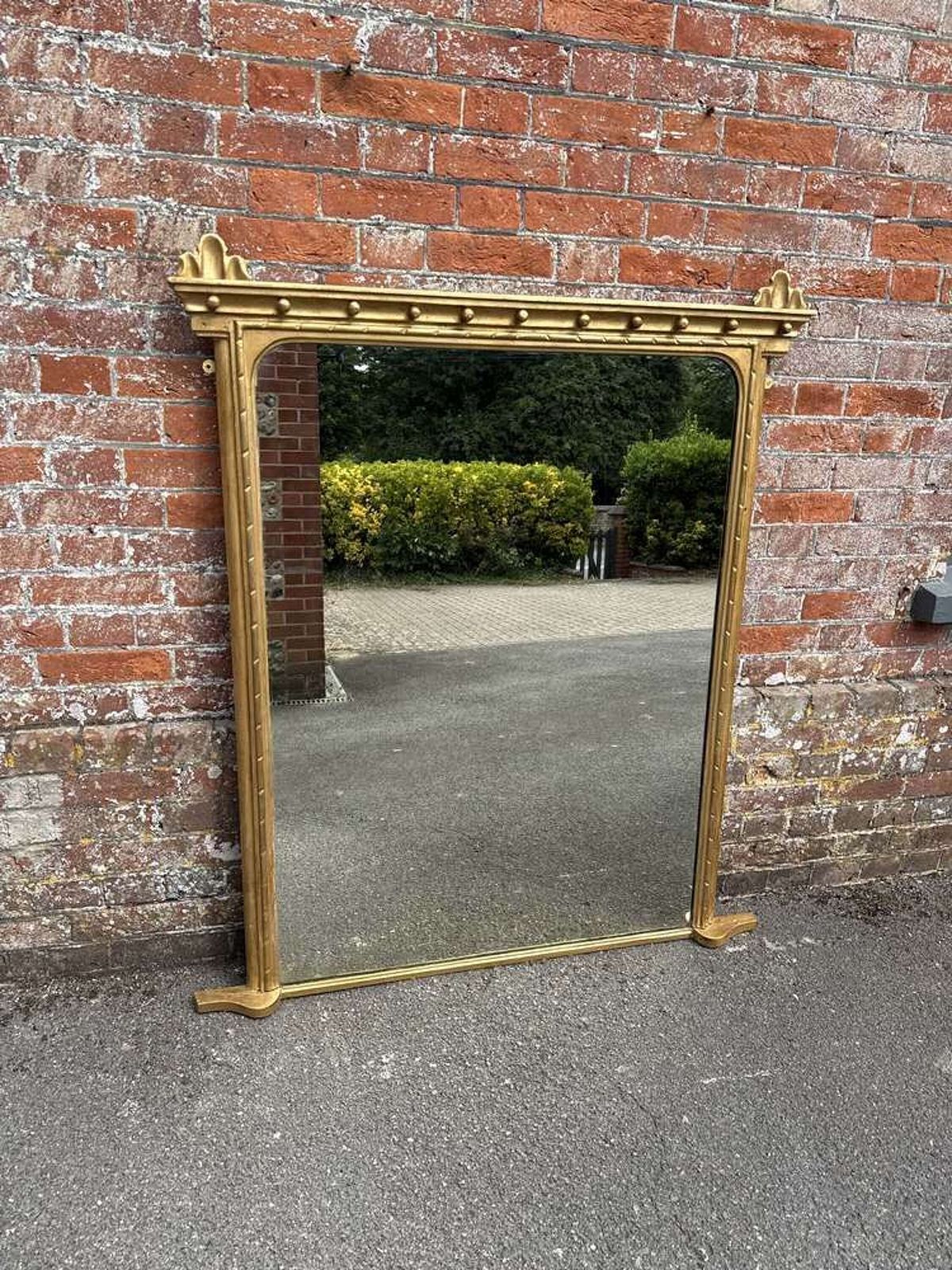 A Superb Large Antique English 19th C Carved Wood & Gesso Gilt Overmantle Mirror. photo buy