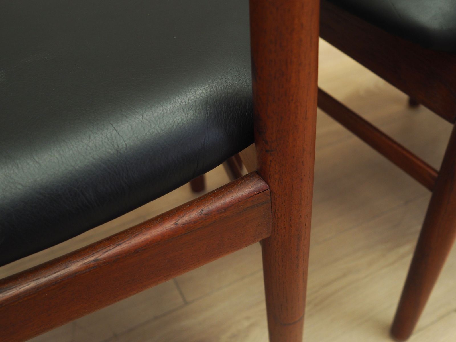 photo buy Set Of Four Teak Chairs, Danish Design, 1960s, Manufacture: Bruno Hansen, Designer: Henning Kjærnulf