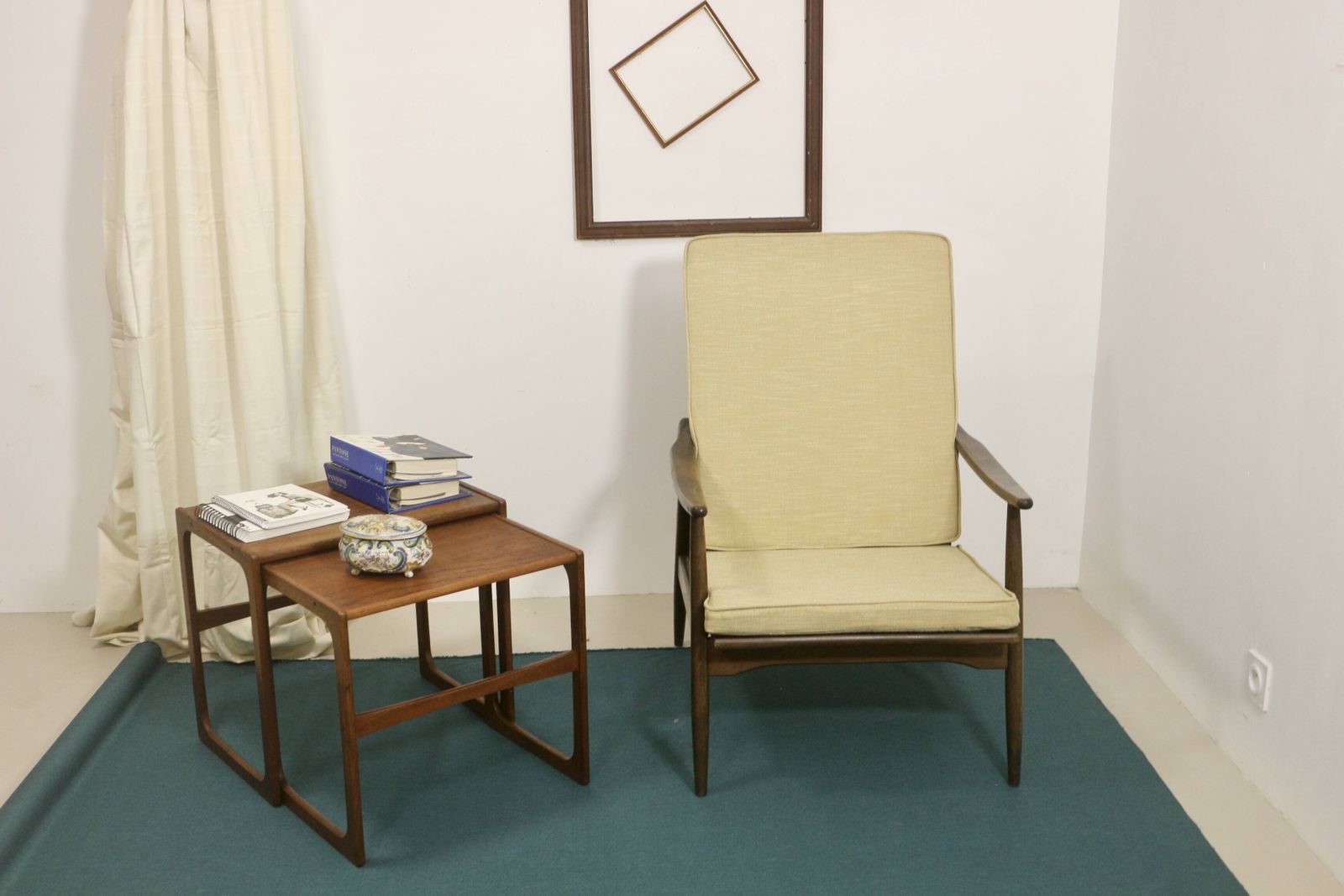 1960s Scandinavian Armchair With Curved Armrests. photo vintage