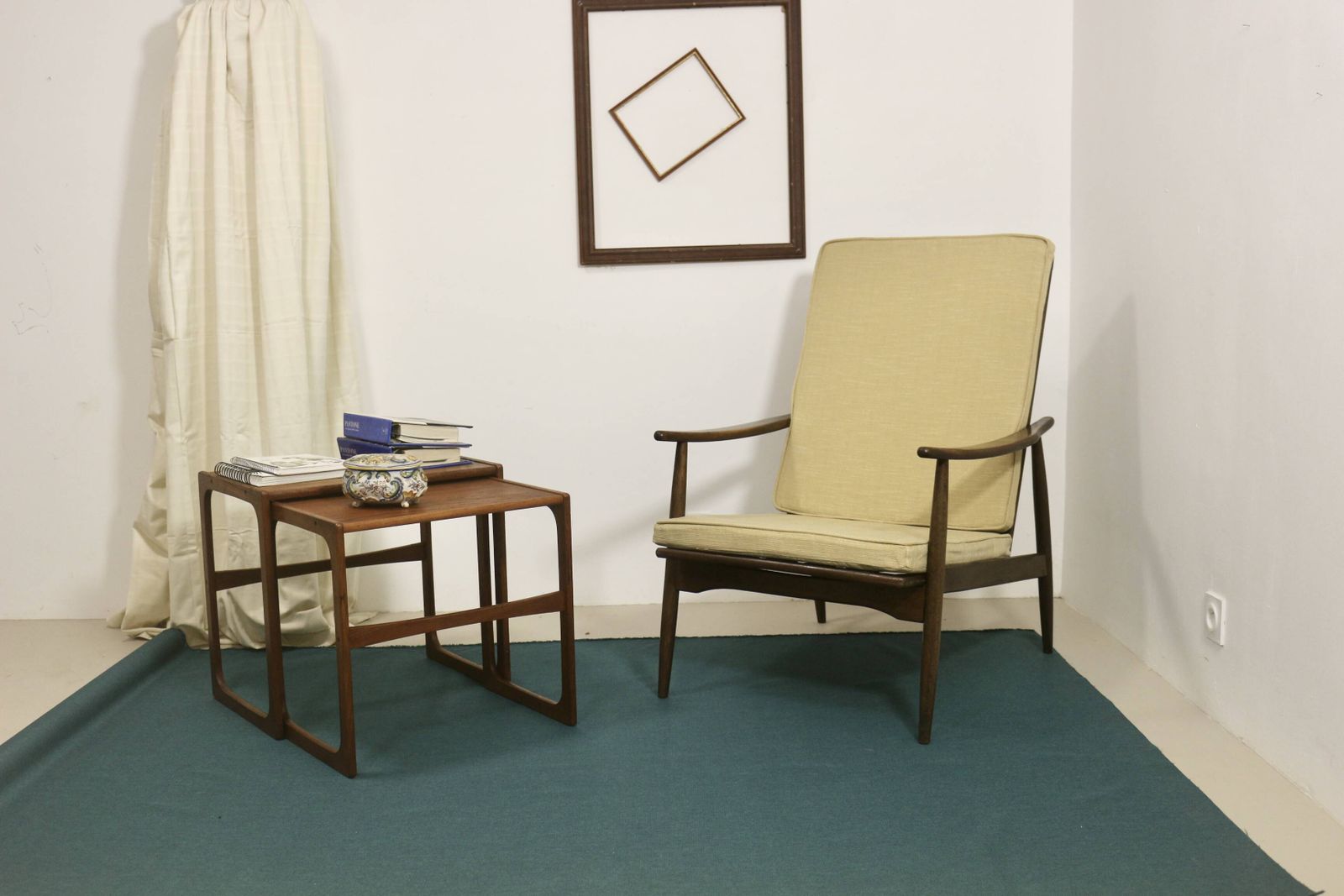 photo furniture 1960s Scandinavian Armchair With Curved Armrests.