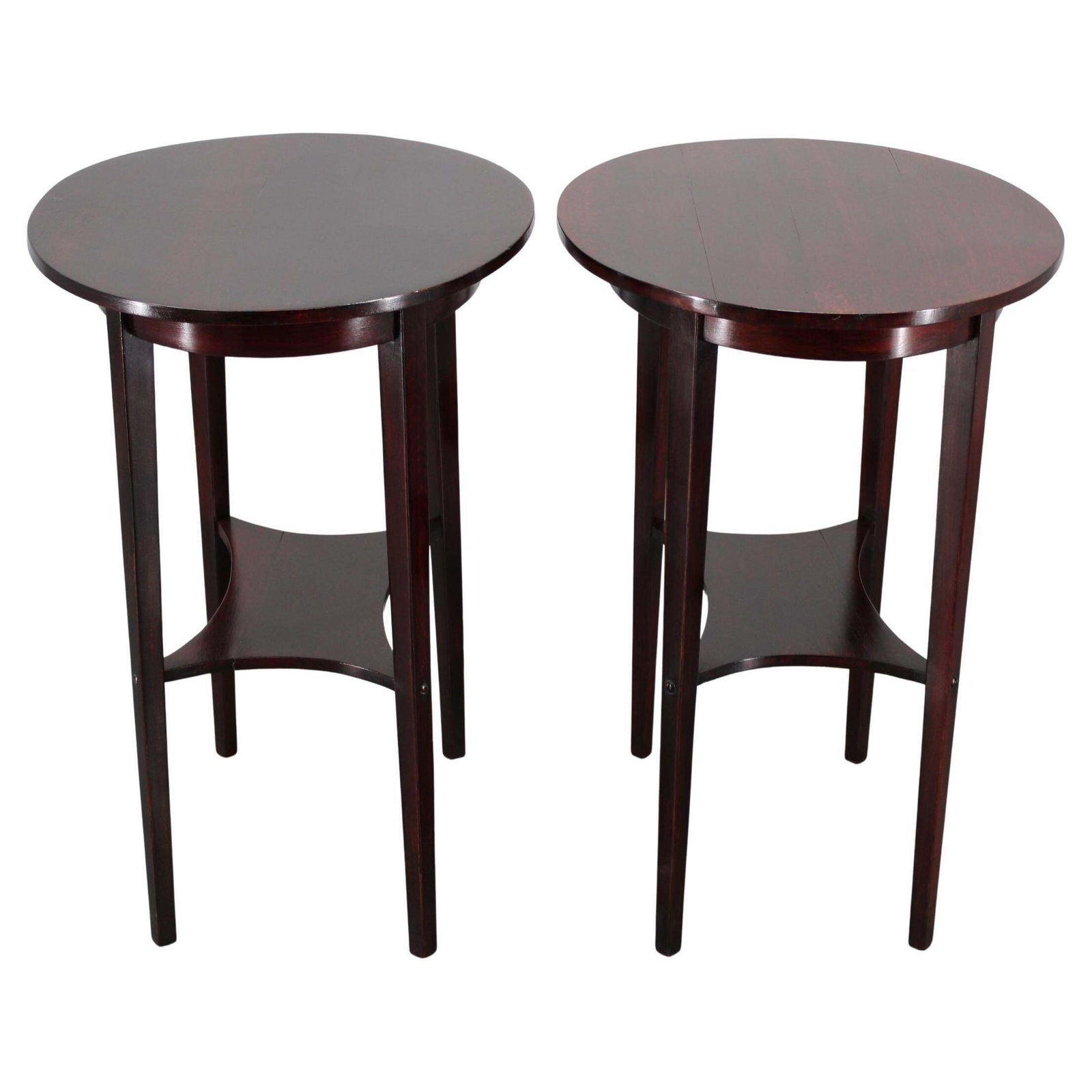 1930s Pair Of Restored Thonet Side Tables No. 206, Czechoslovakia photo furniture
