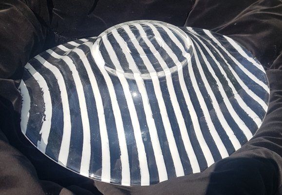 Large Glass Bowl With Zebra Stripes From Peill & Putzler photo Home Decor
