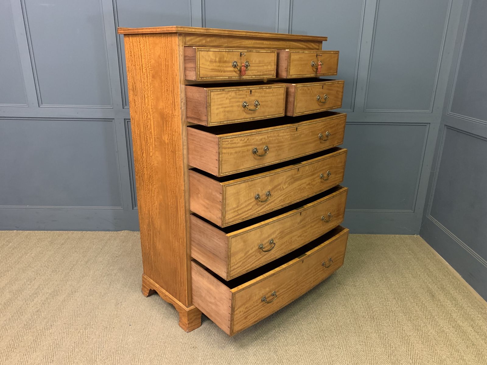 Inlaid Satinwood Tallboy, 1900s photo buy