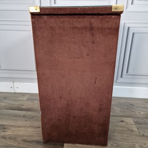 Retro Vintage Velvet Fabric Bedside Side Table Chest Of Drawers Mid Century photo 60.0