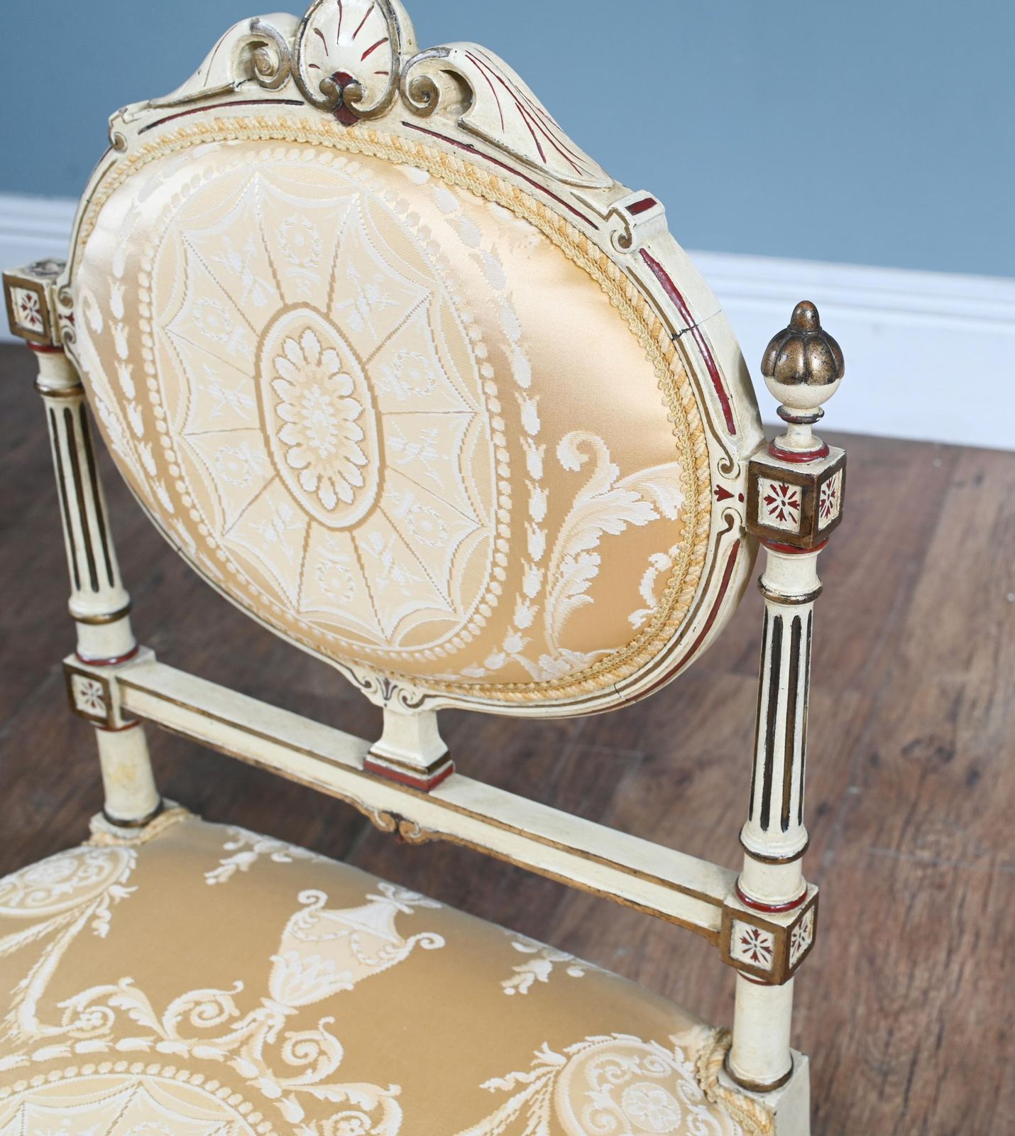 Pair French Neo Classical Chairs Painted Louis XVI Revival photo 875.0