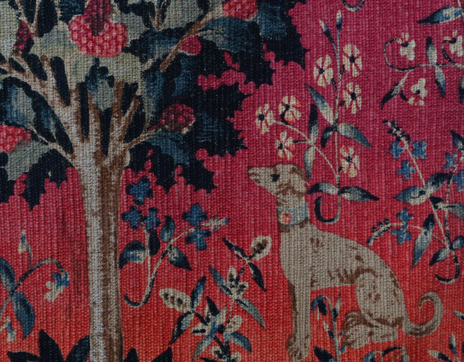 French Tapestry Lady And Unicorn Mille Fleurs Woven Wall Covering photo buy
